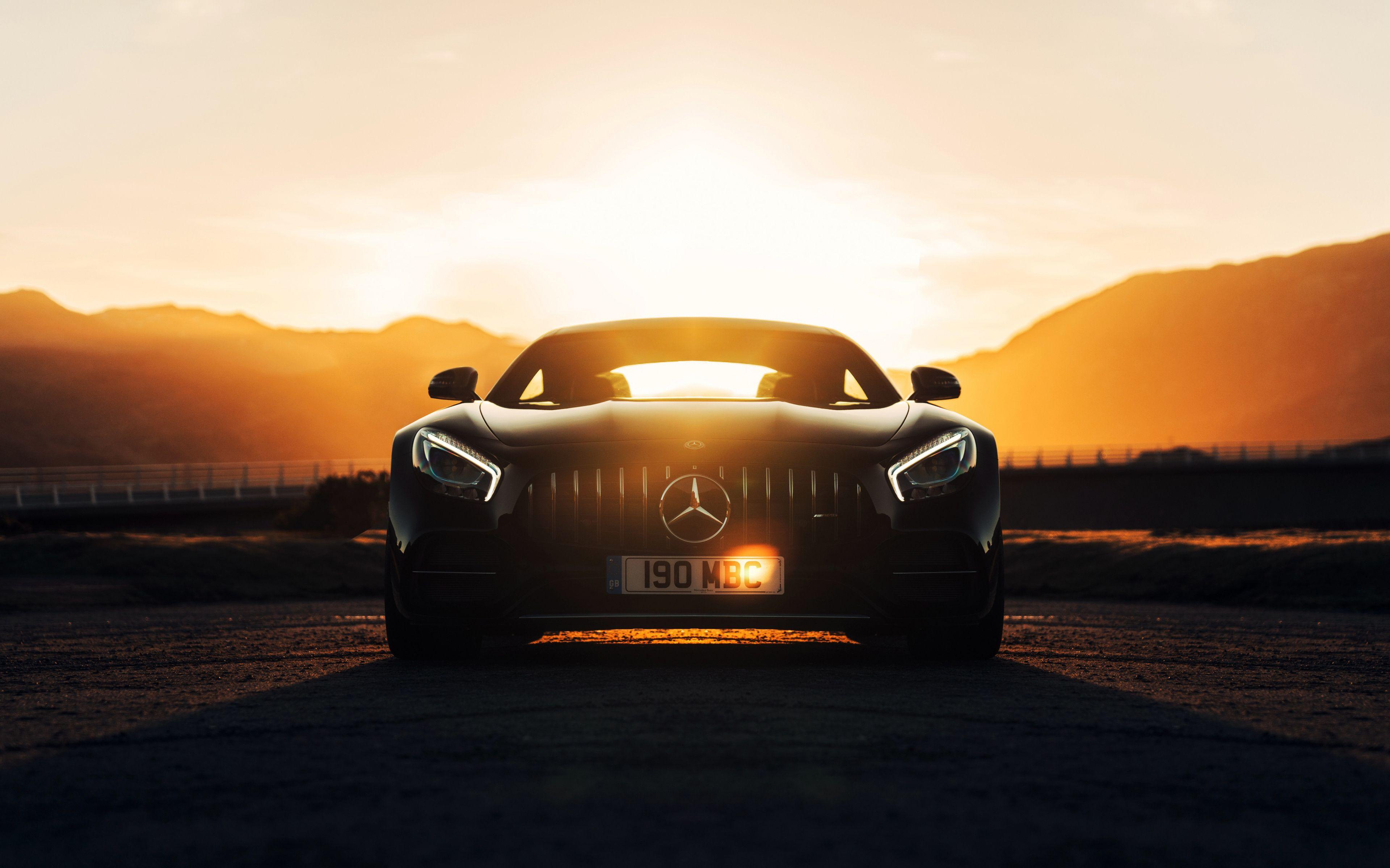 3840x2400 Mercedes Amg Gt C, Black, Sunset, Wallpaper Benz C Amg