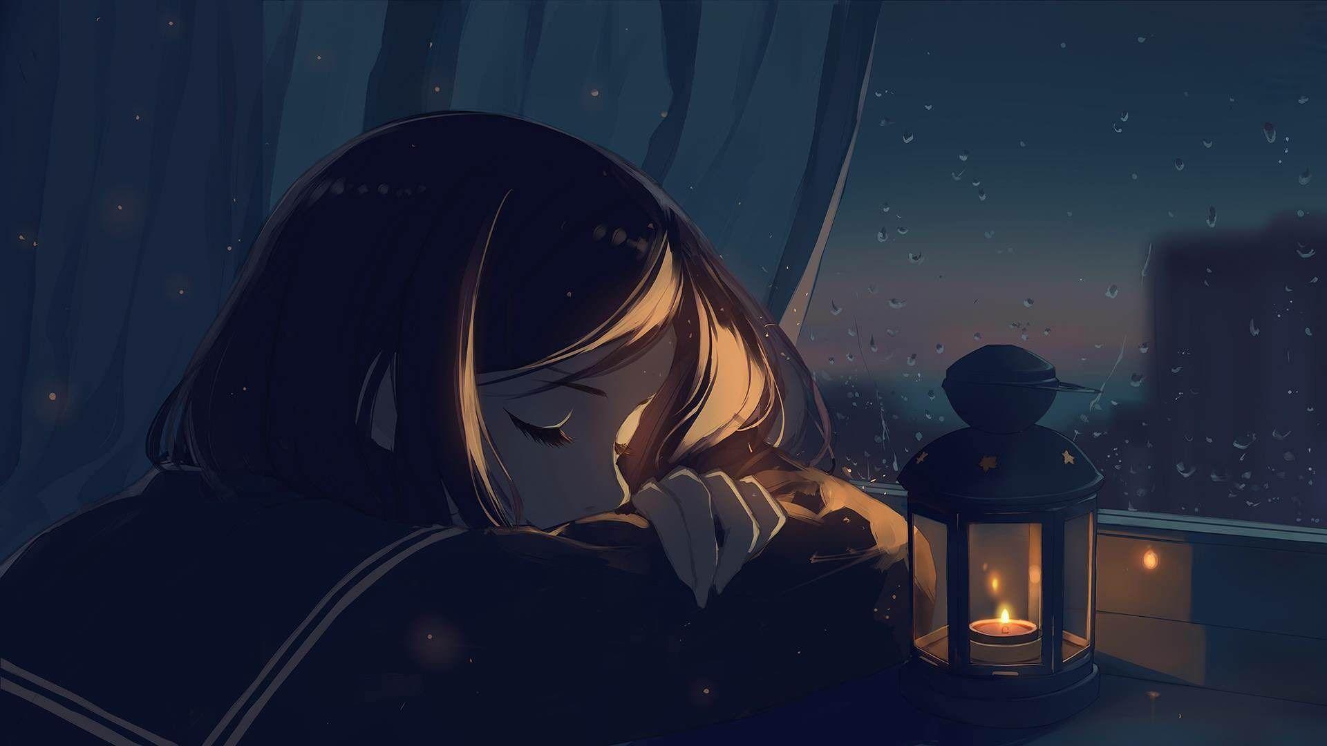 1920x1080 Falling asleep [Original]. Anime art beautiful, Anime scenery