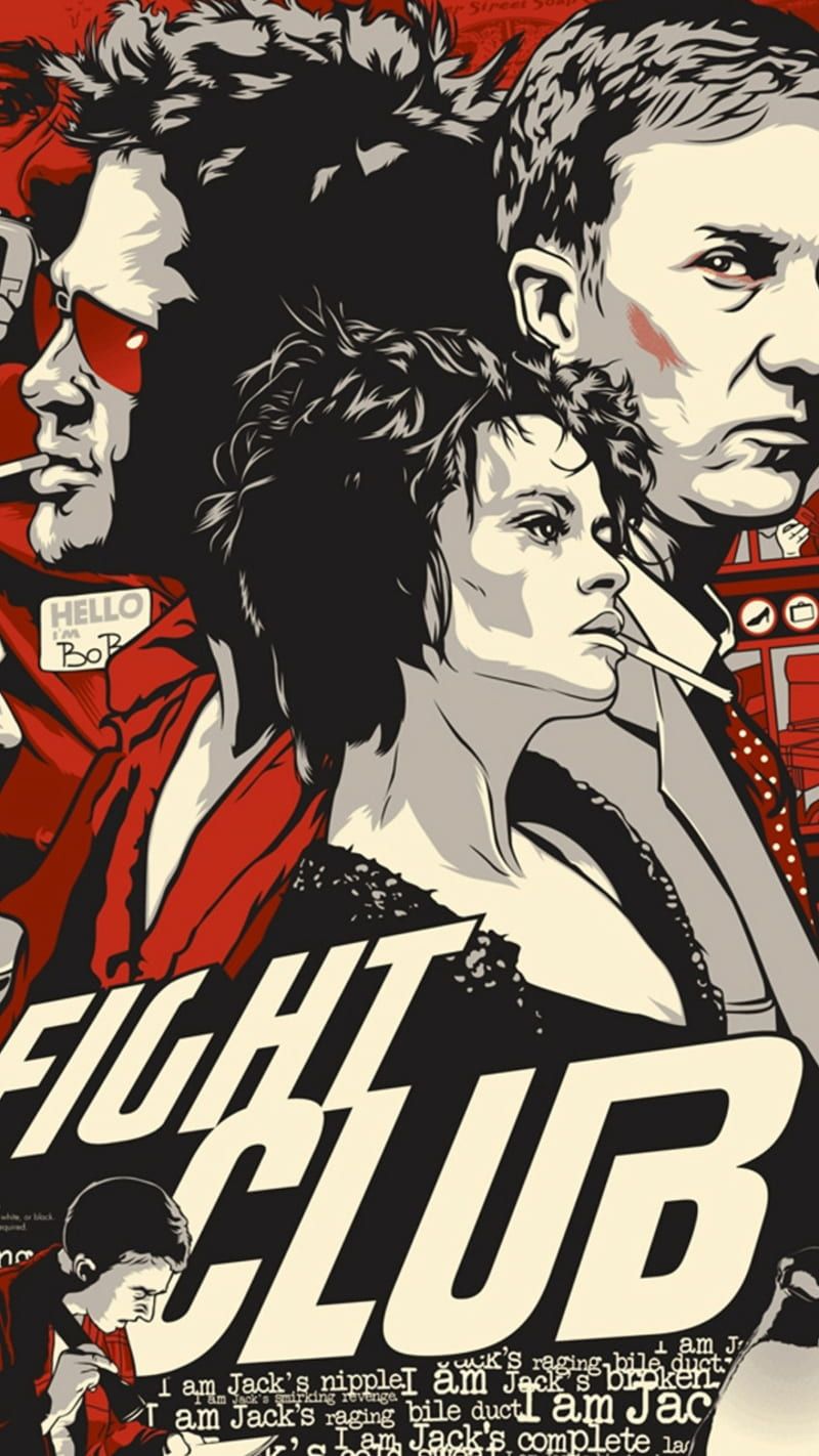 800x1422 Comic Fight Club, action, brad pitt, entertainment, fight club, movies, soap, HD phone wallpaper