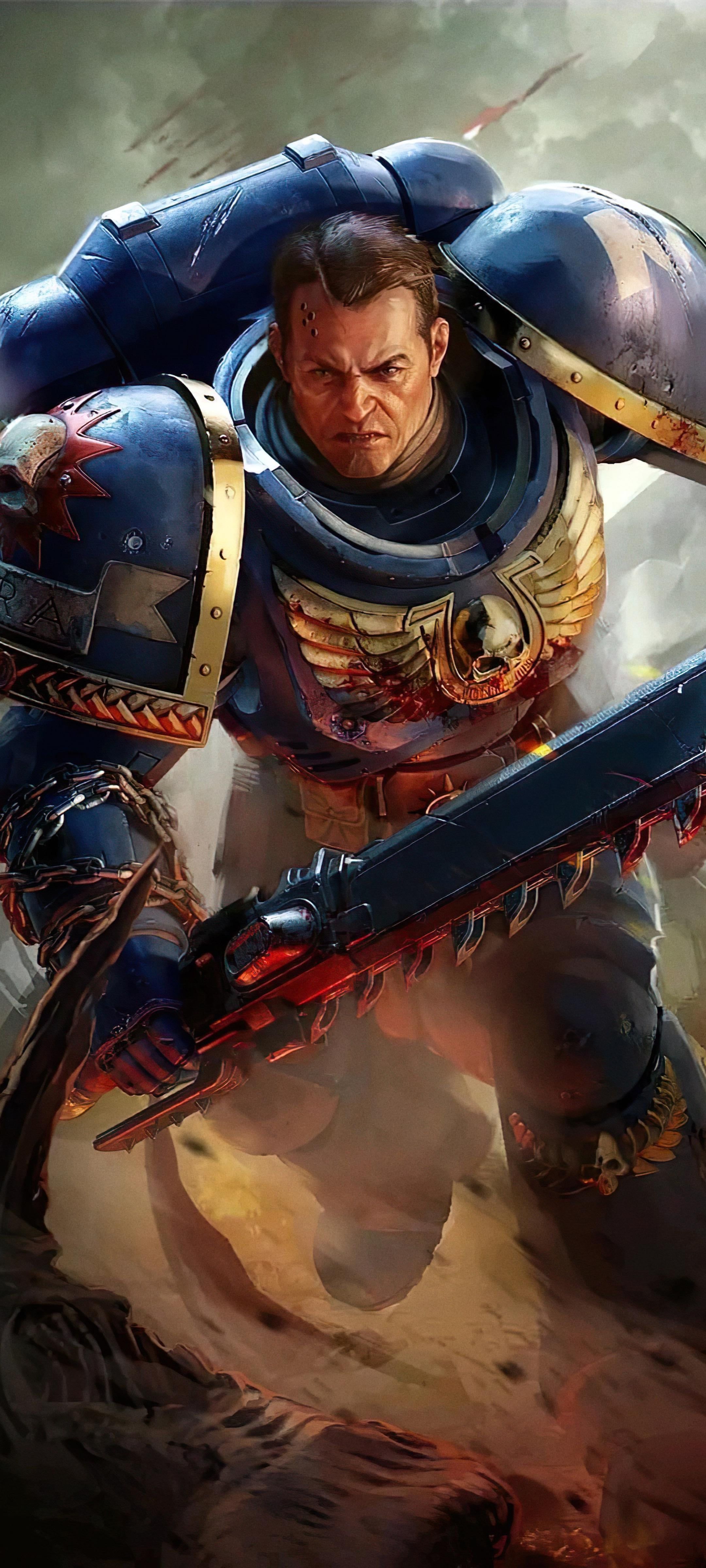 2160x4800 Warhammer 40k Marine Lieutenant Titus wallpaper (by ChristianP7676) [2160x4800]