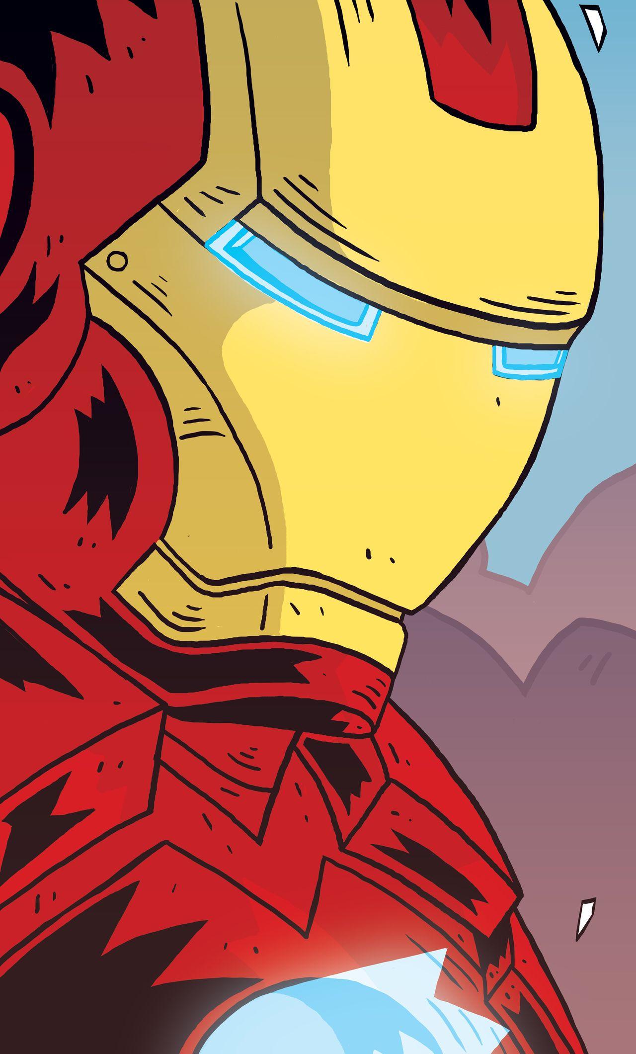 1280x2120 Iron Man Comic Cartoon Art Man iPhone X Wallpaper Comic