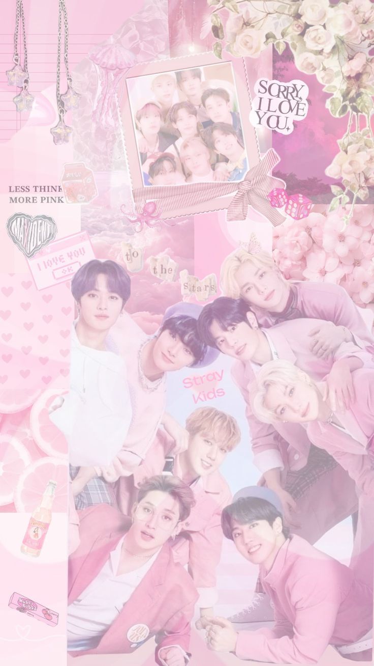 736x1308 Stray Kids Pink Wallpaper