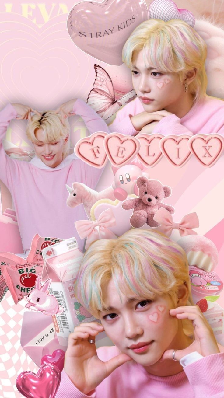 736x1308 straykids felix pink wallpaper