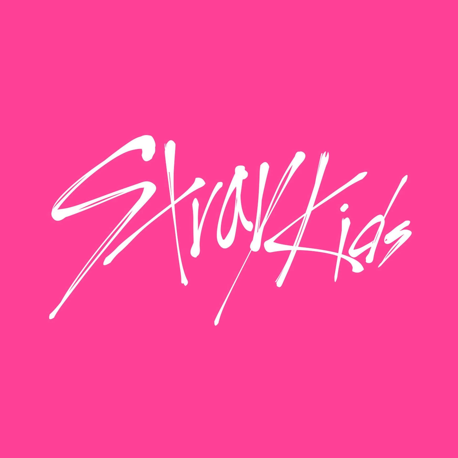 1920x1920 Download Stray Kids Logo Pink Background Wallpaper