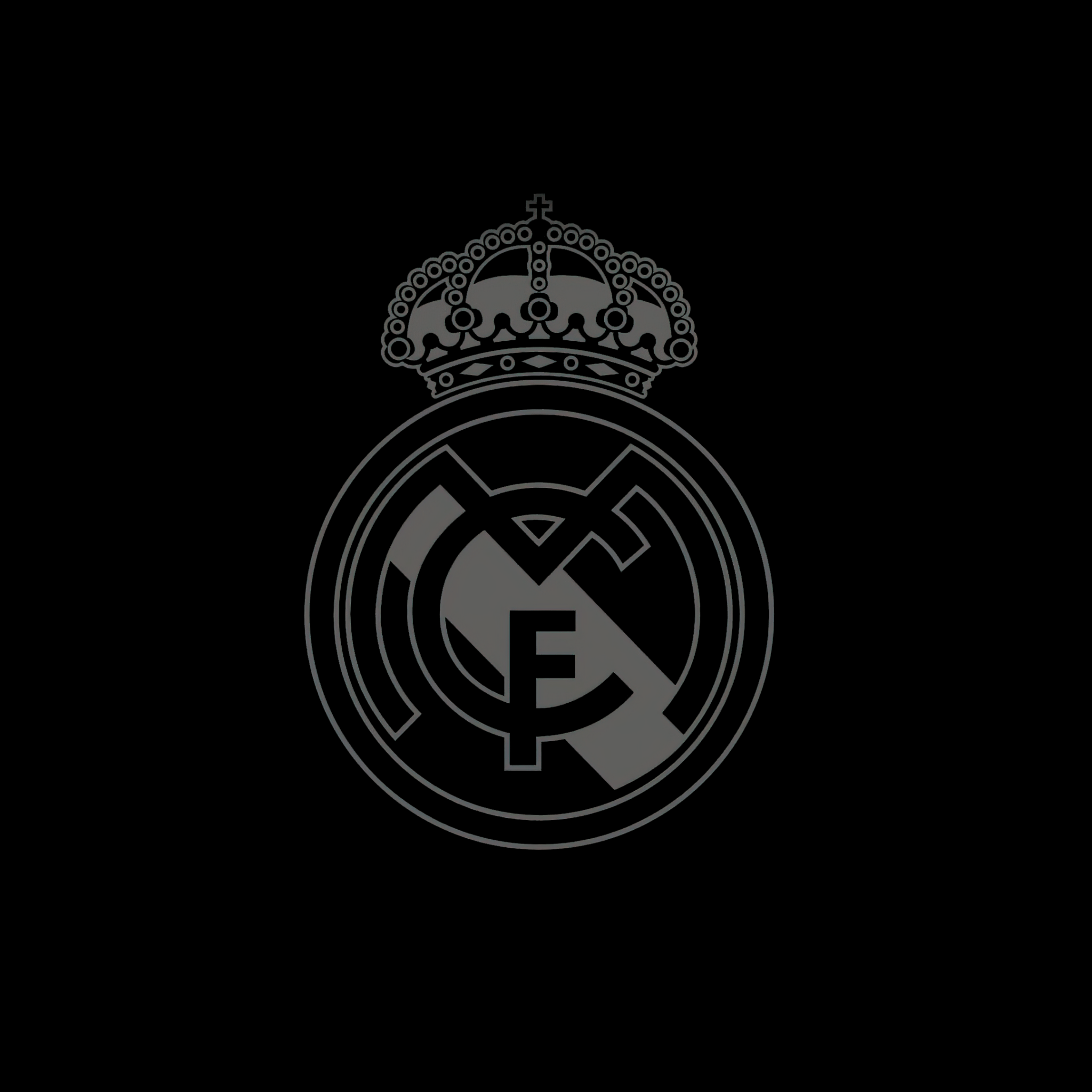2048x2048 Real Madrid CF Wallpaper 4K, Minimalist, Logo, Spanish