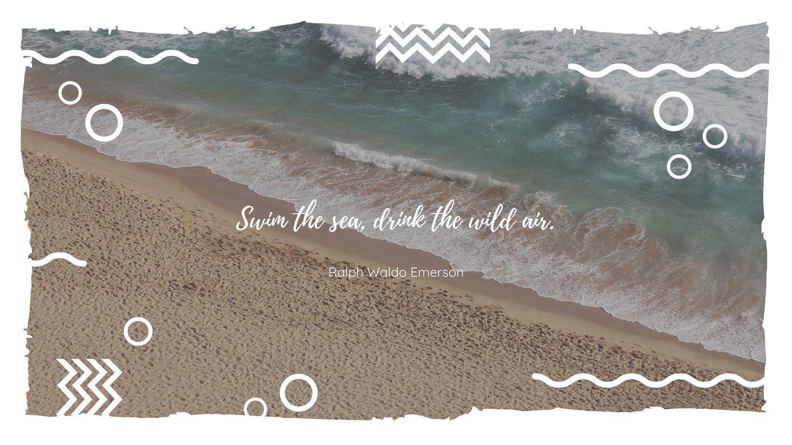 1600x900 Geometric Tropical Beach Waves Wallpaper