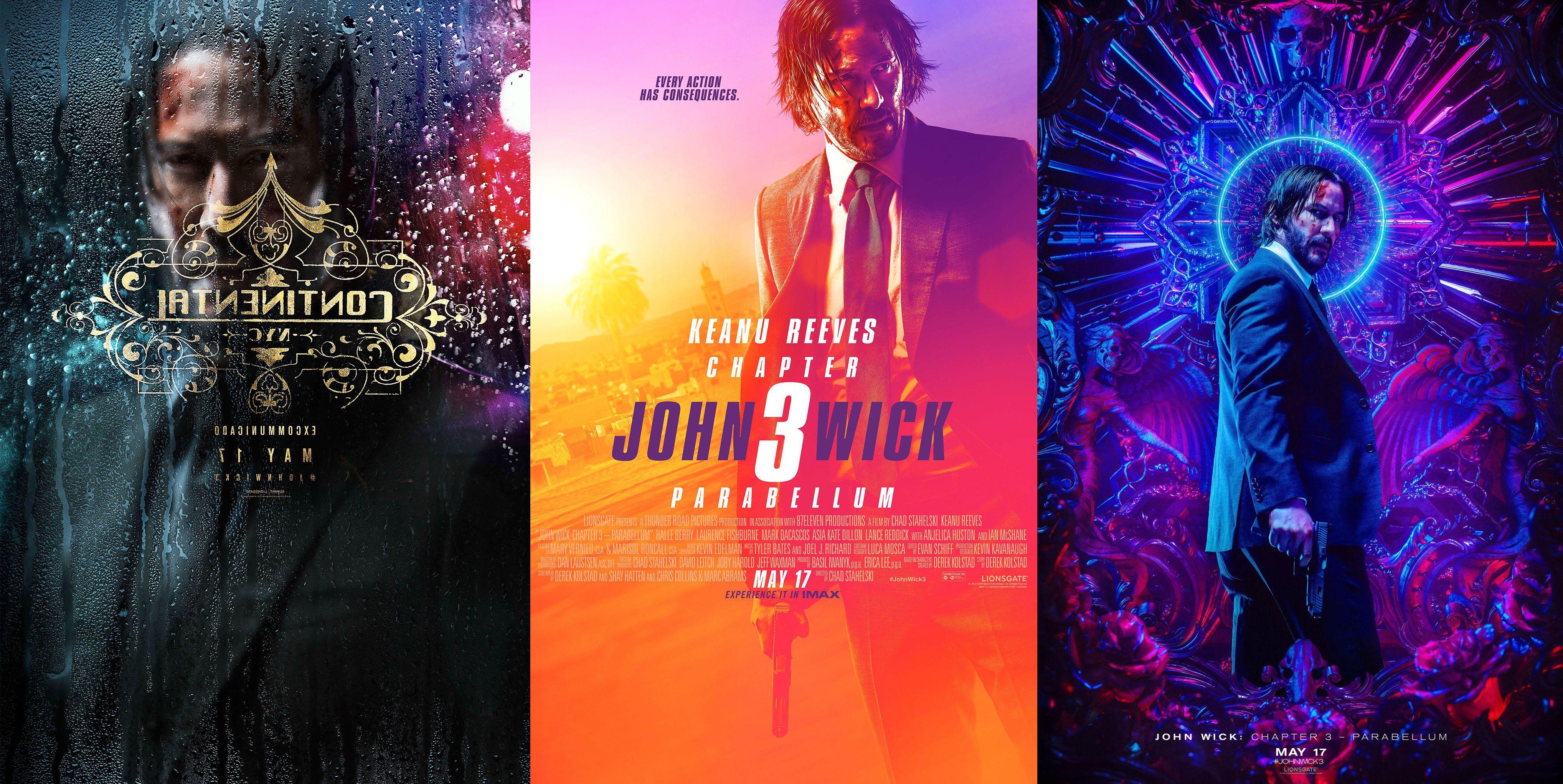 4073x2044 Awesome posters of John Wick 3