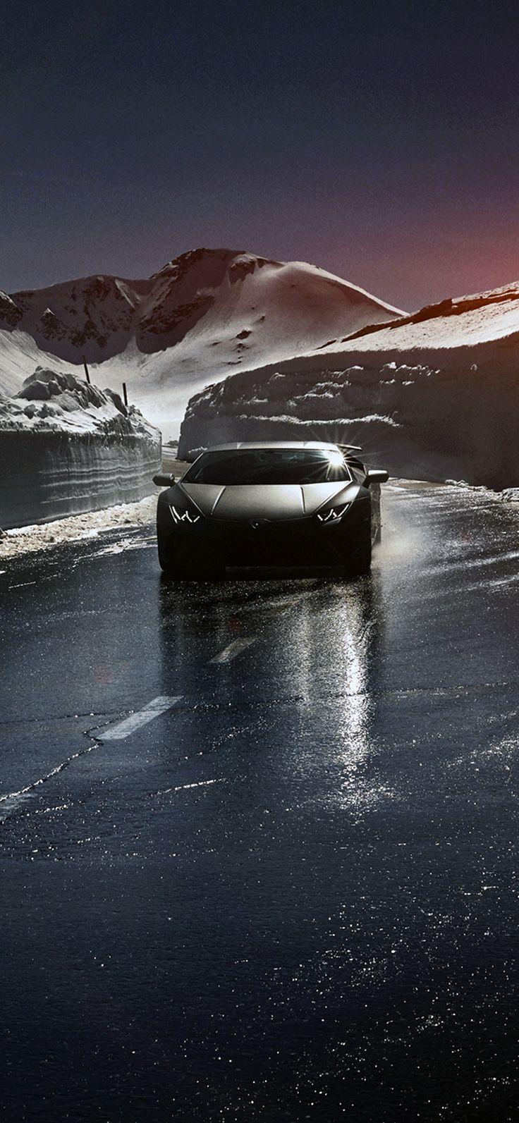 736x1593 iPhone X wallpaper : car lamborghini car dark road drive art