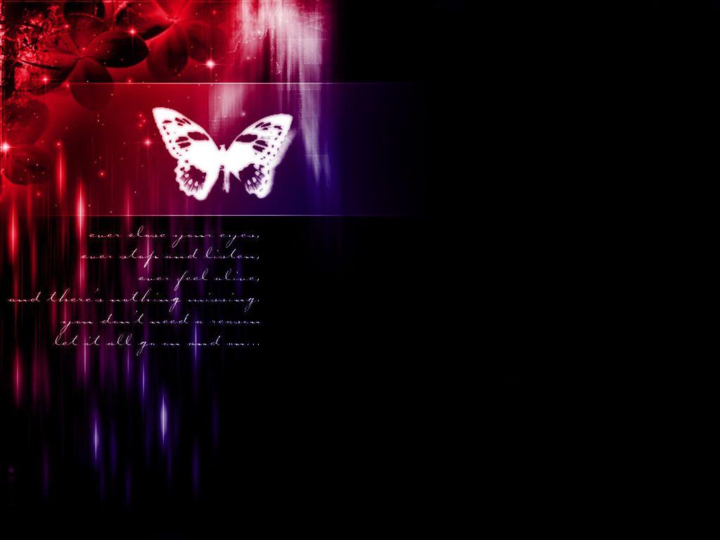 1024x768 Free download Butterfly red black purple wallpaper background