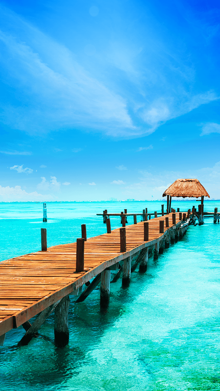 750x1330 ↑↑TAP AND GET THE FREE APP! Art Creative Sky Sea Water Blue Summer Beach Vacation Blue HD iPhone 6 Wallpaper. Mexico travel, Places to travel, Travel