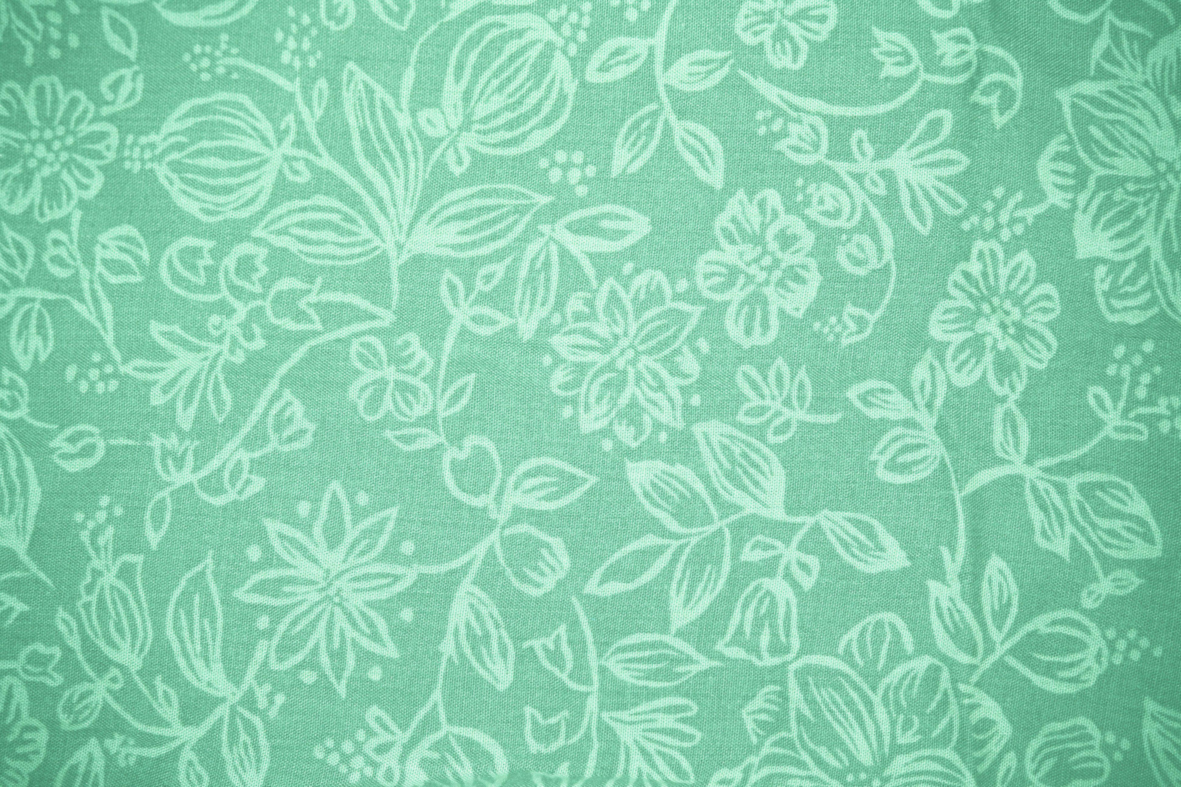 3888x2592 Free download Mint Green Fabric with Floral Pattern Texture High