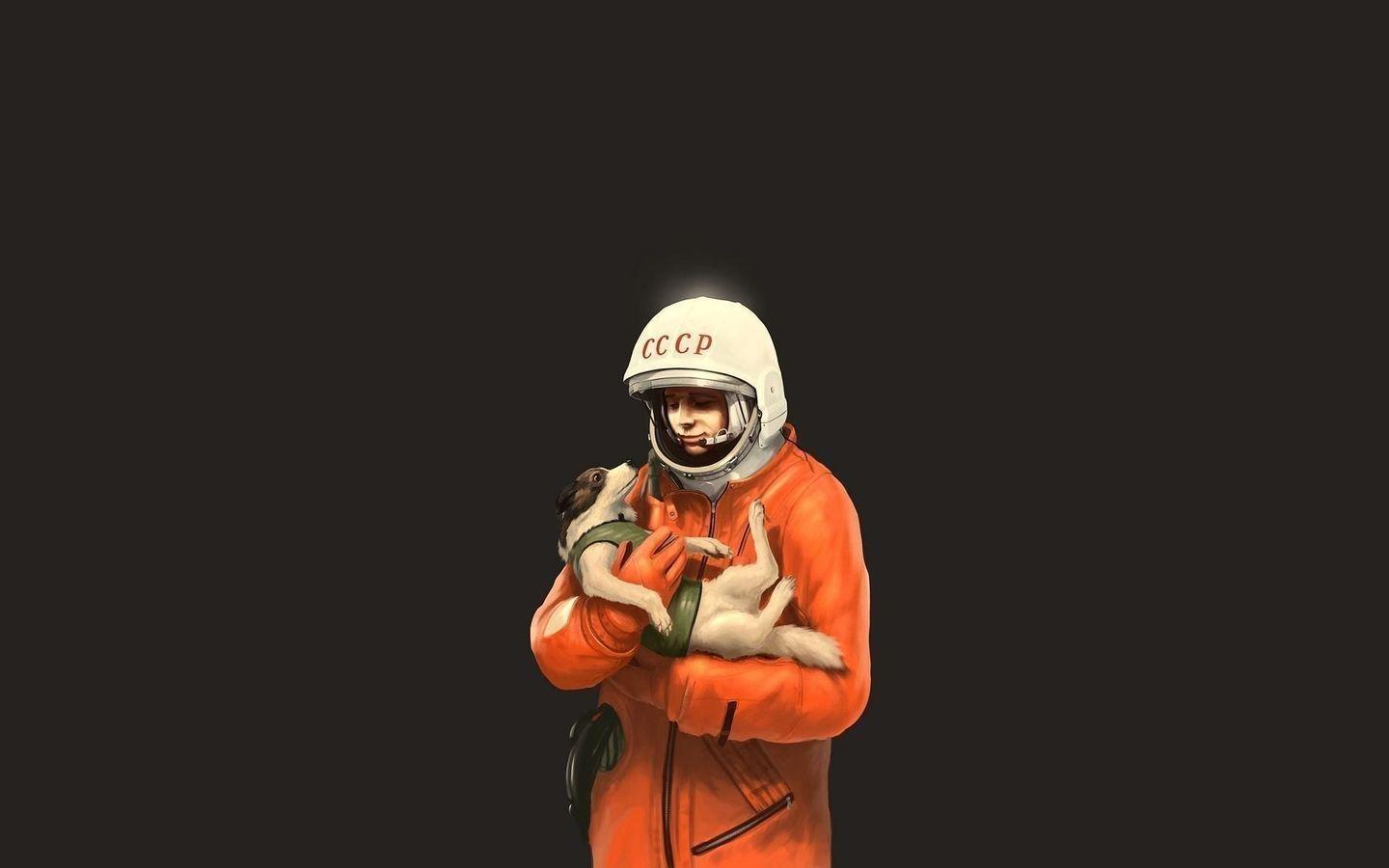1440x900 Beautiful Wallpaper of Cosmonaut Yuri Gagarin and the Soviet Space