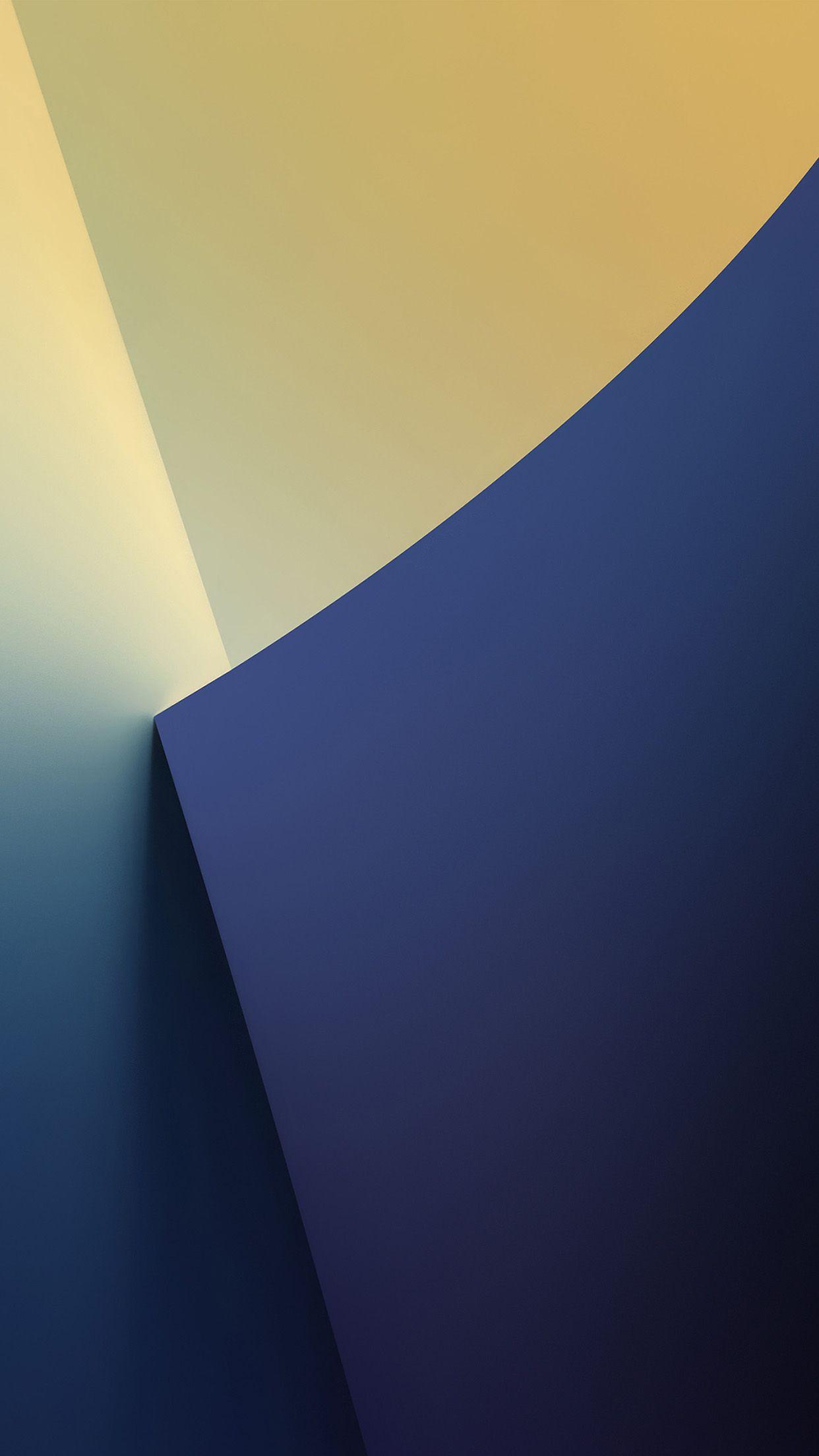 1242x2208 Simple Minimal Polygon Blue Yellow Art Pattern Wallpaper