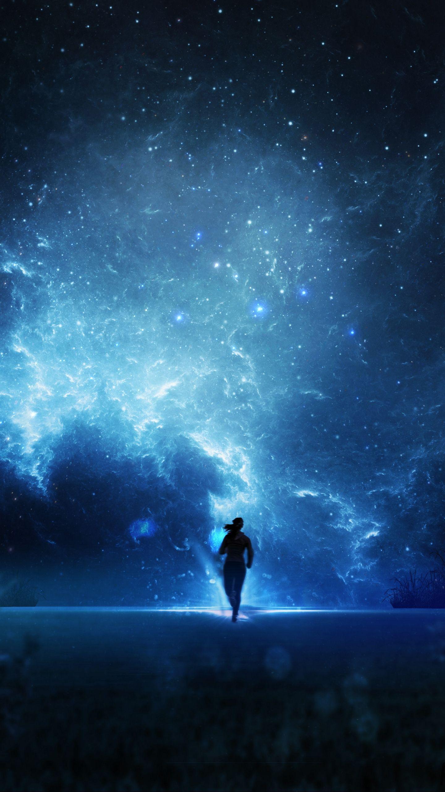 1440x2560 Galaxy Silhouette Wallpaper