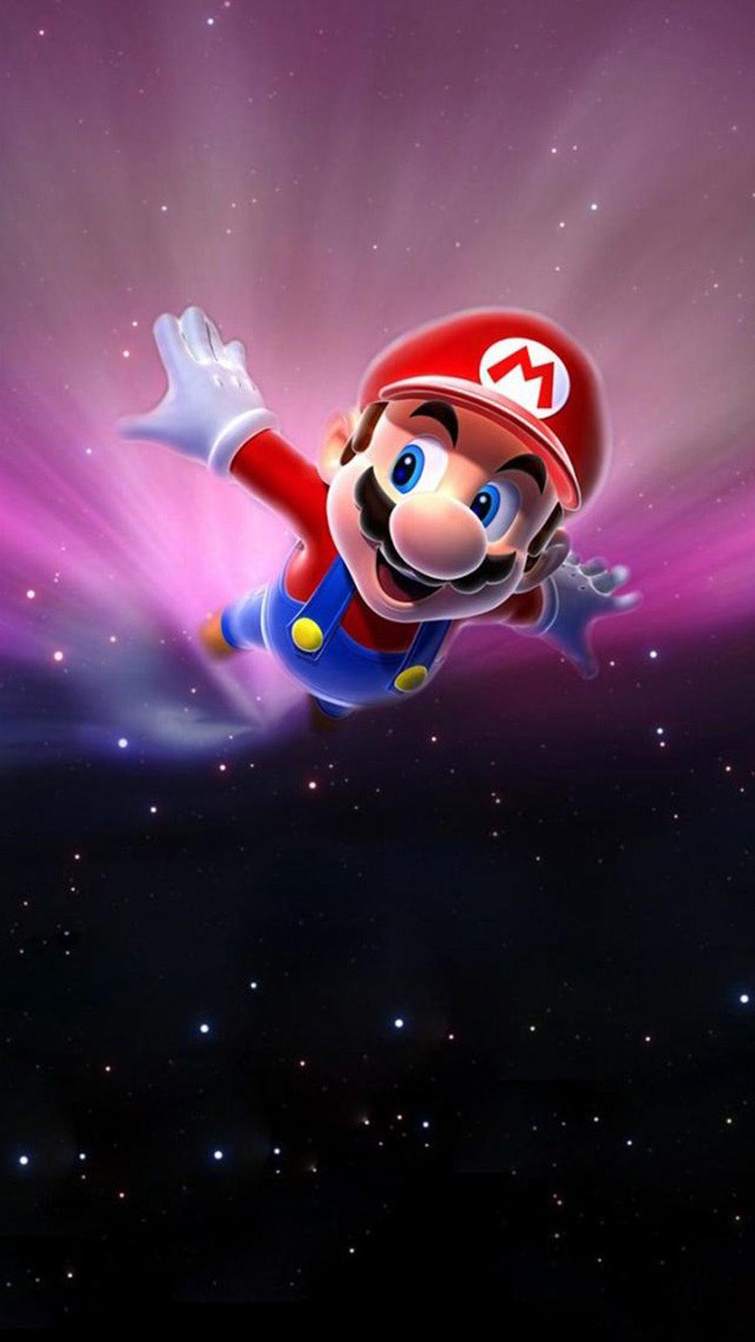 1080x1920 Super Mario Flying Poster Background iPhone 8 Wallpaper Free Download