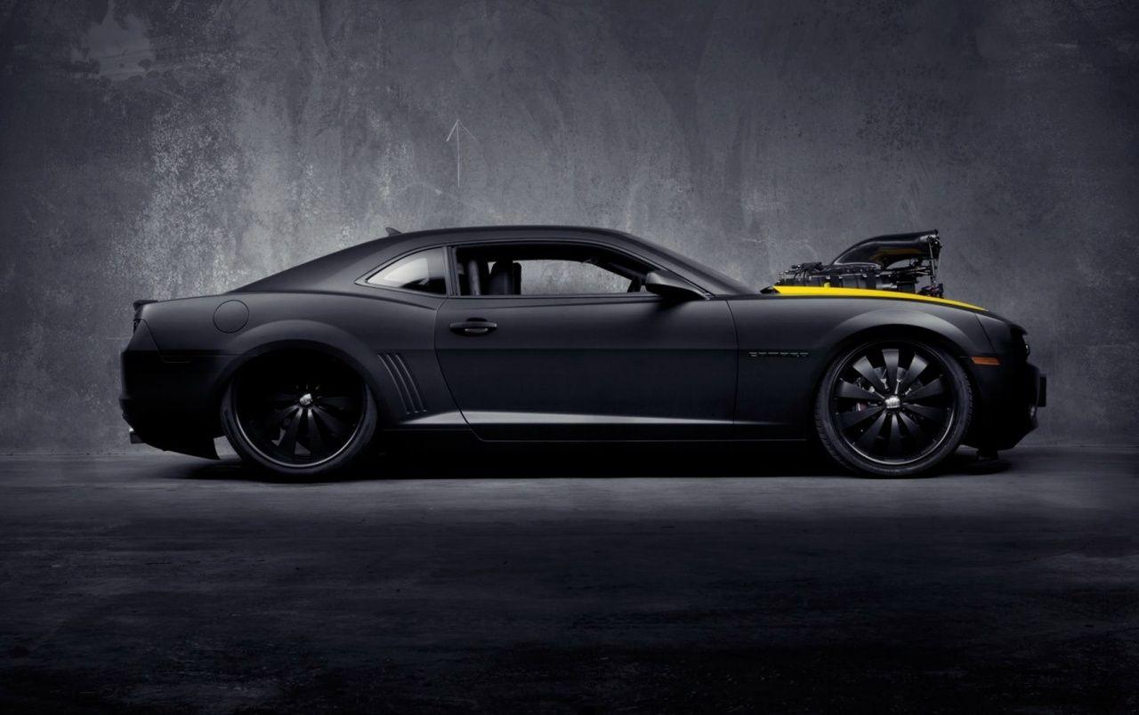 1280x804 Matte Black Chevrolet Camaro SS wallpaper. Matte Black Chevrolet