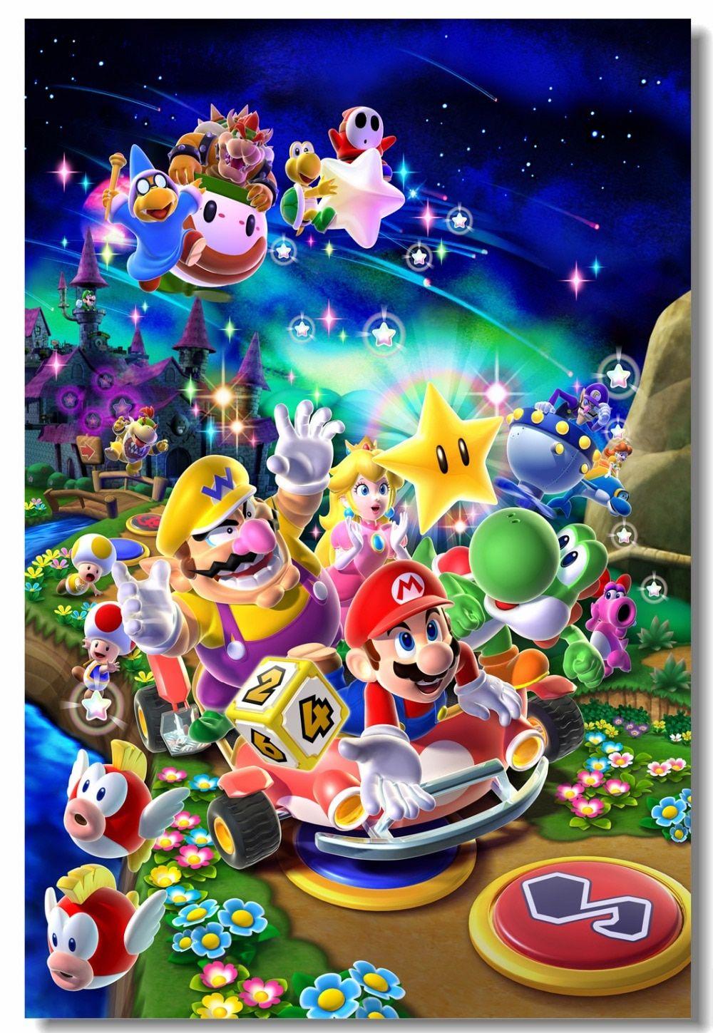 1000x1449 Custom Canvas Wall Decor Super Mario Bros Poster Mario Party Island Tour Wall Sticker Game Wallpaper Kids Bedroom Mural #. Wall Stickers