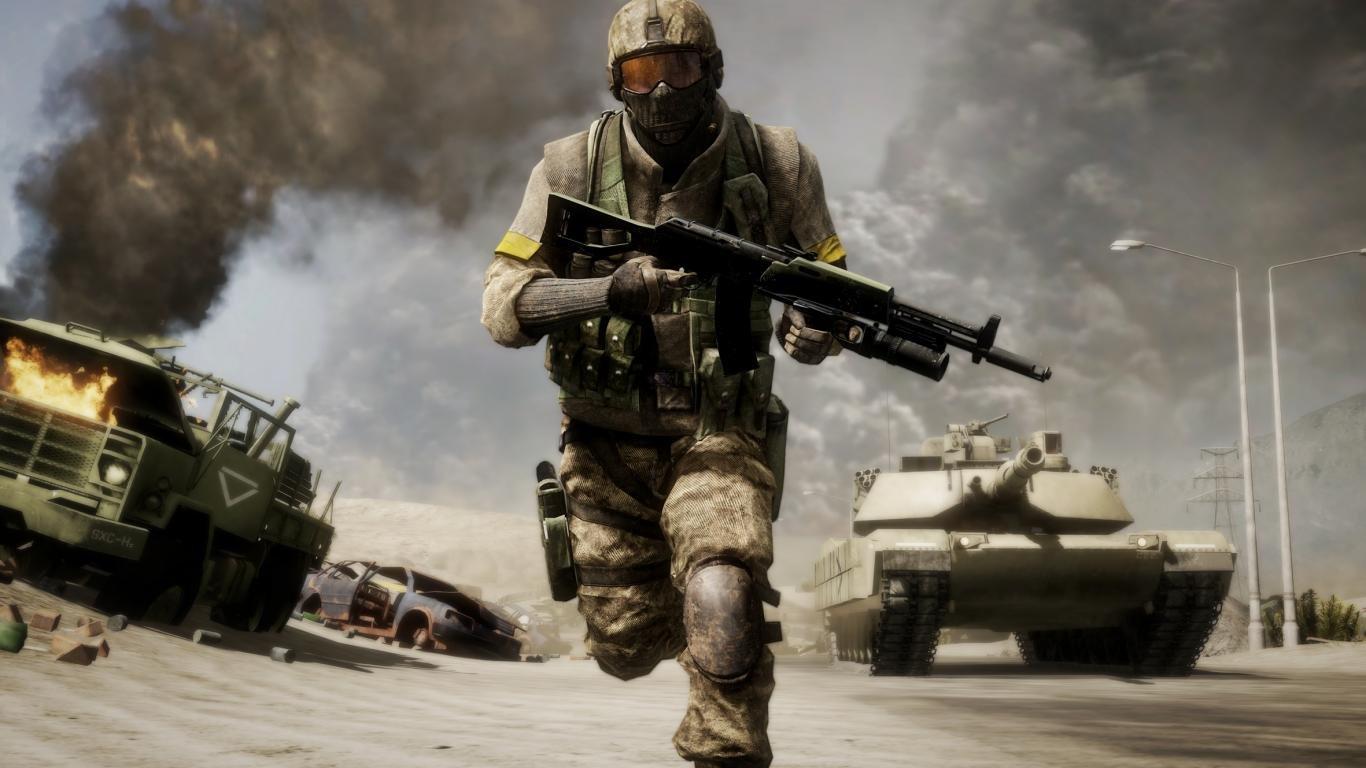 1366x768 Battlefield: Bad Company 2 wallpaper HD for desktop background