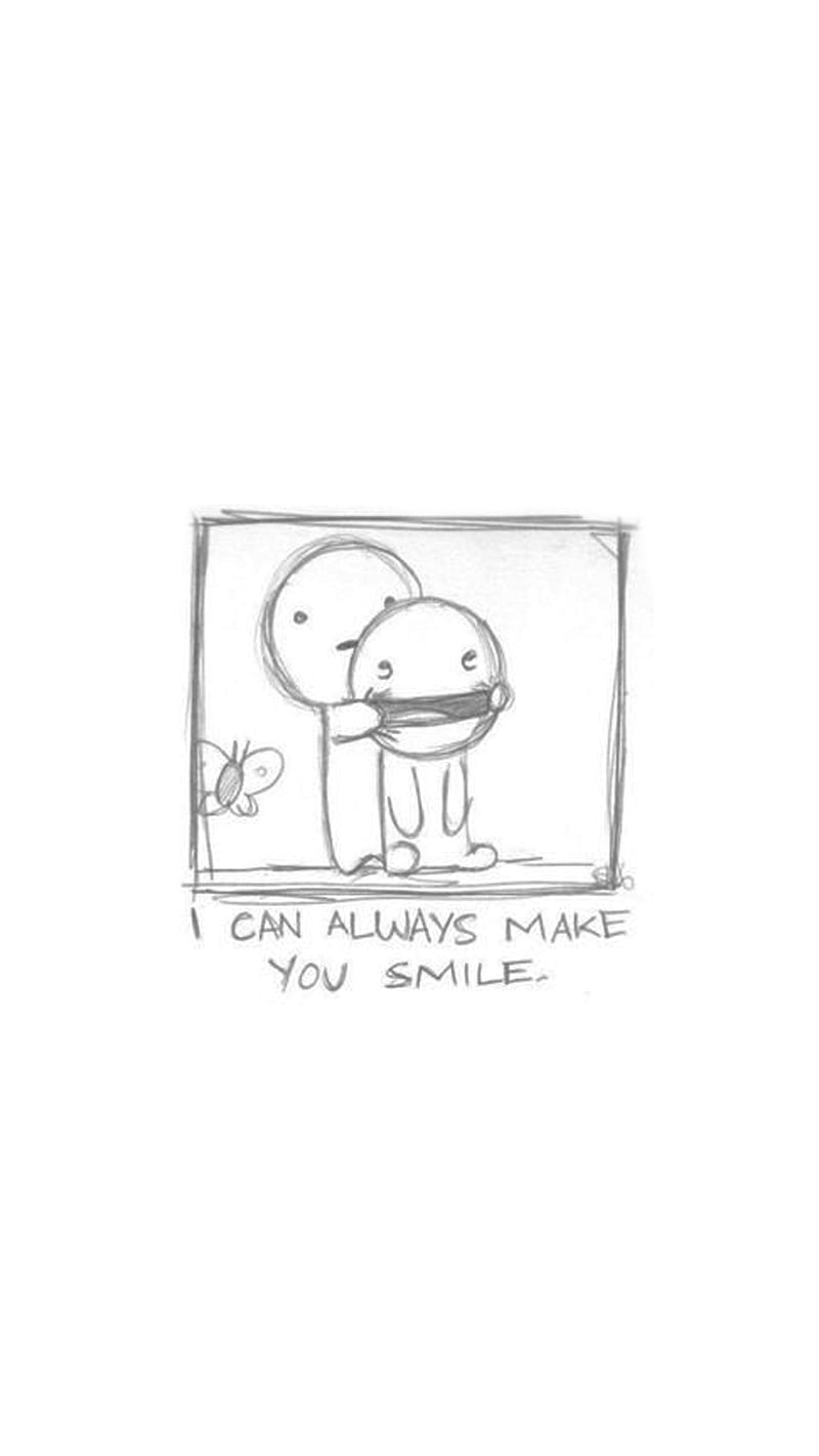 800x1422 Make you smile, cartoon, cute, drawing, funny, quotes, sayings, HD phone wallpaper