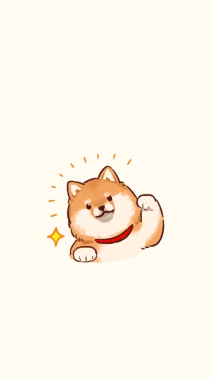 700x1244 Cartoon Dog with Paw Up. Cute and Funny Wallpaper