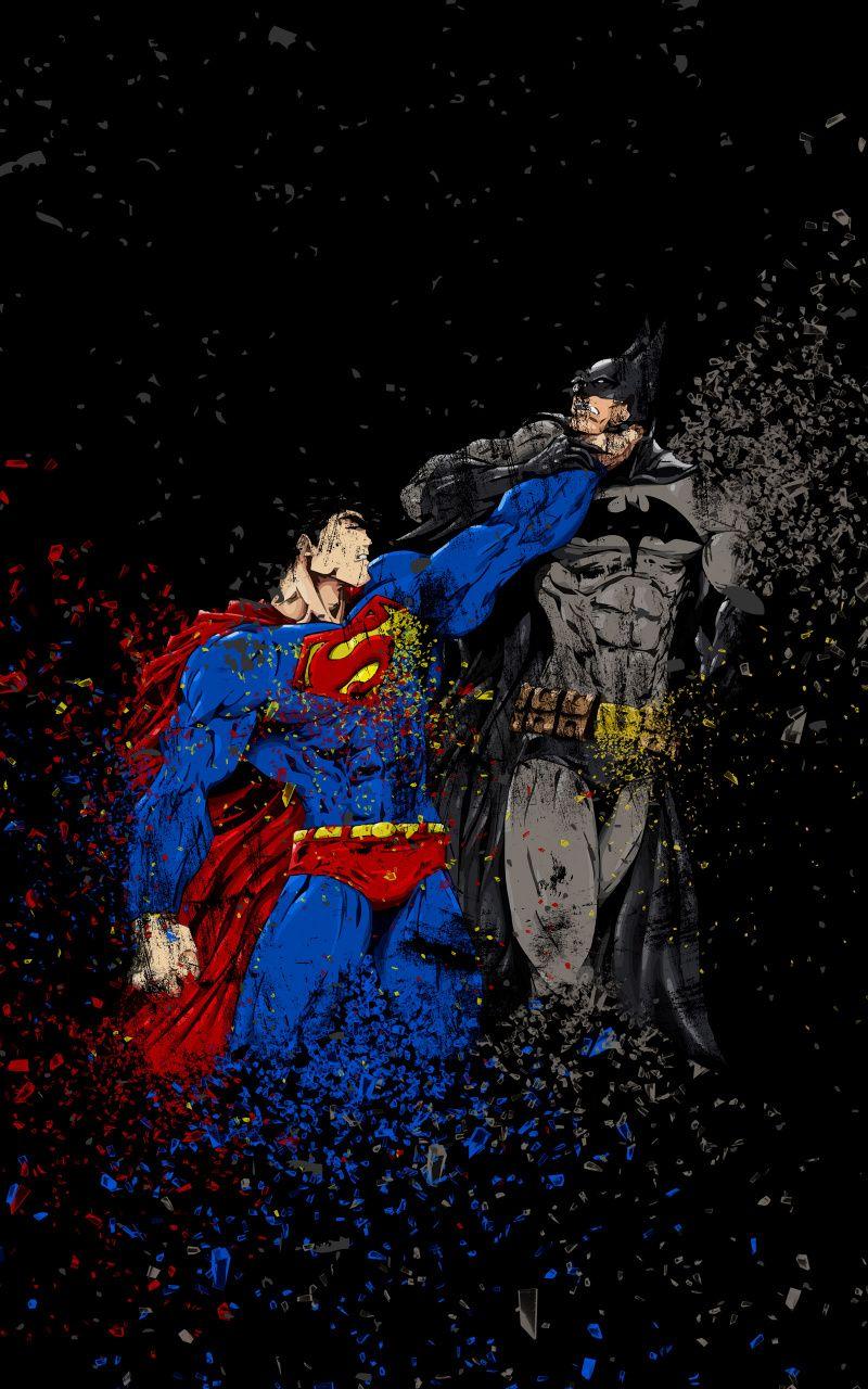 800x1280 Wallpaper Batman Vs Superman, Art, Ruggon Style Batman Vs
