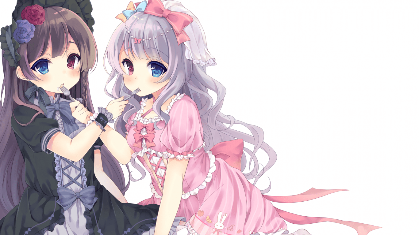1366x768 Download 1366x768 Anime Girls, Loli, Heterochromia, Black Dress