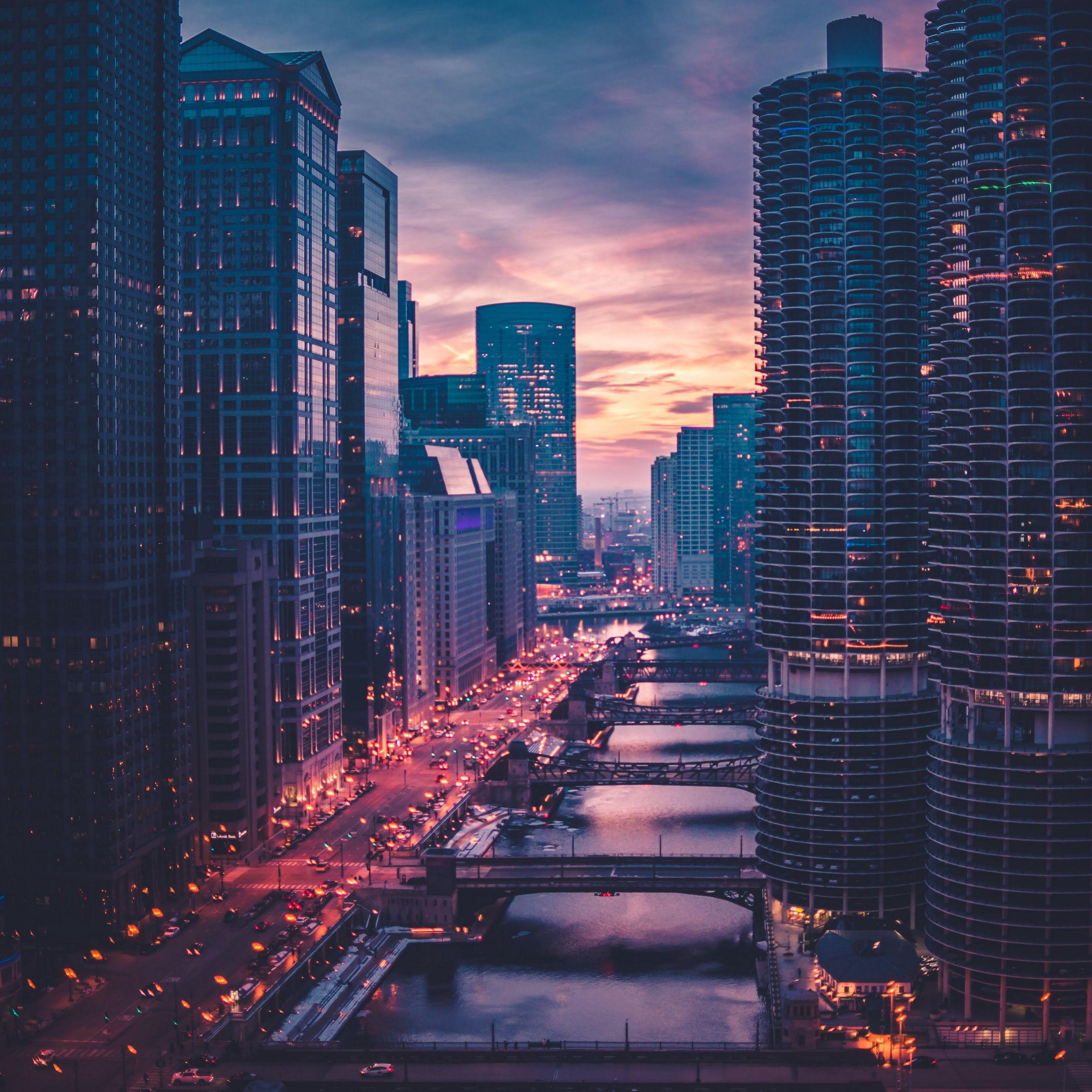 2780x2780 Download wallpaper 2780x2780 chicago, skyscrapers, bridges