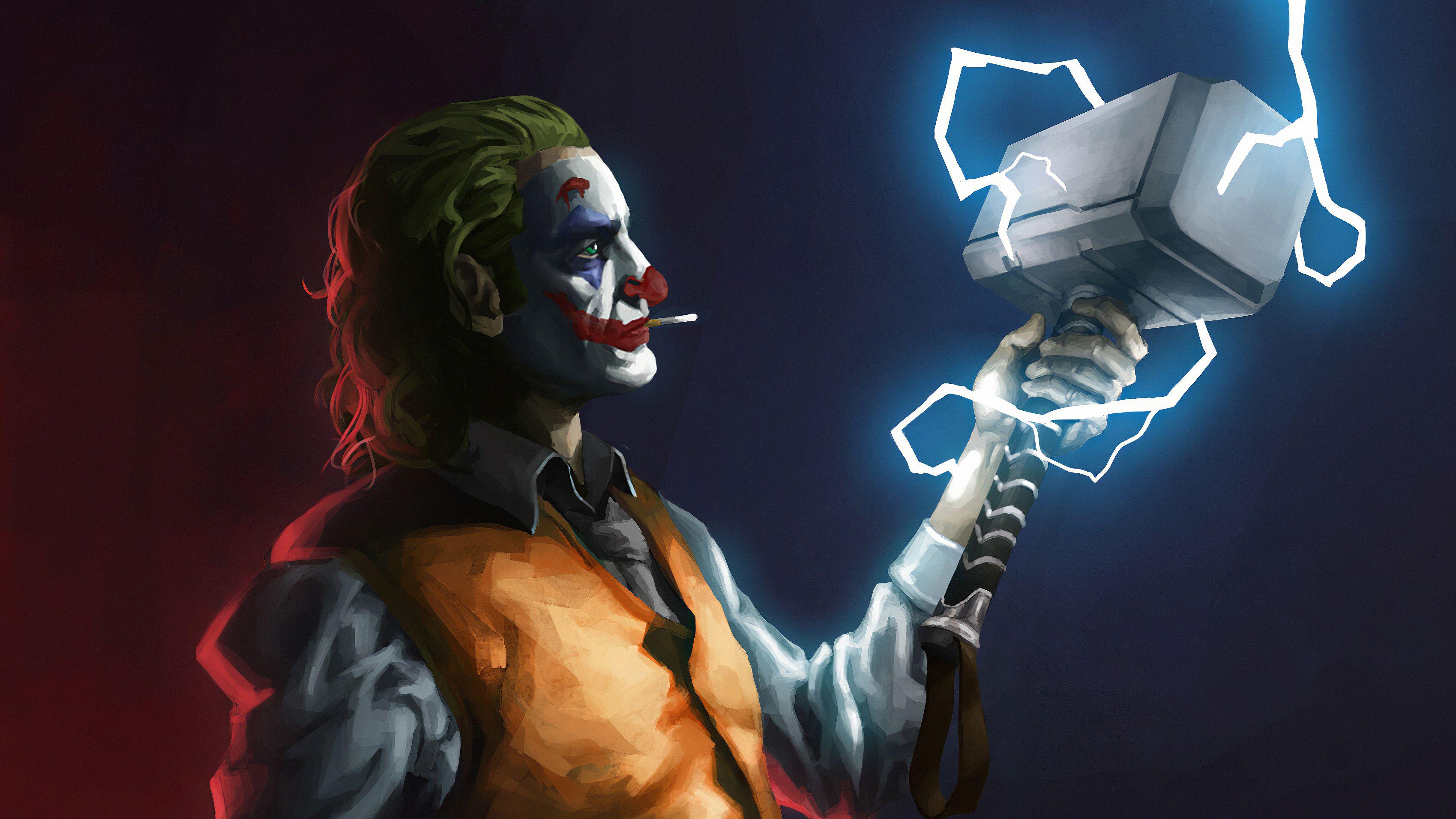 3398x1912 Joker With Thor Hammer 4k, HD Superheroes, 4k Wallpaper, Image