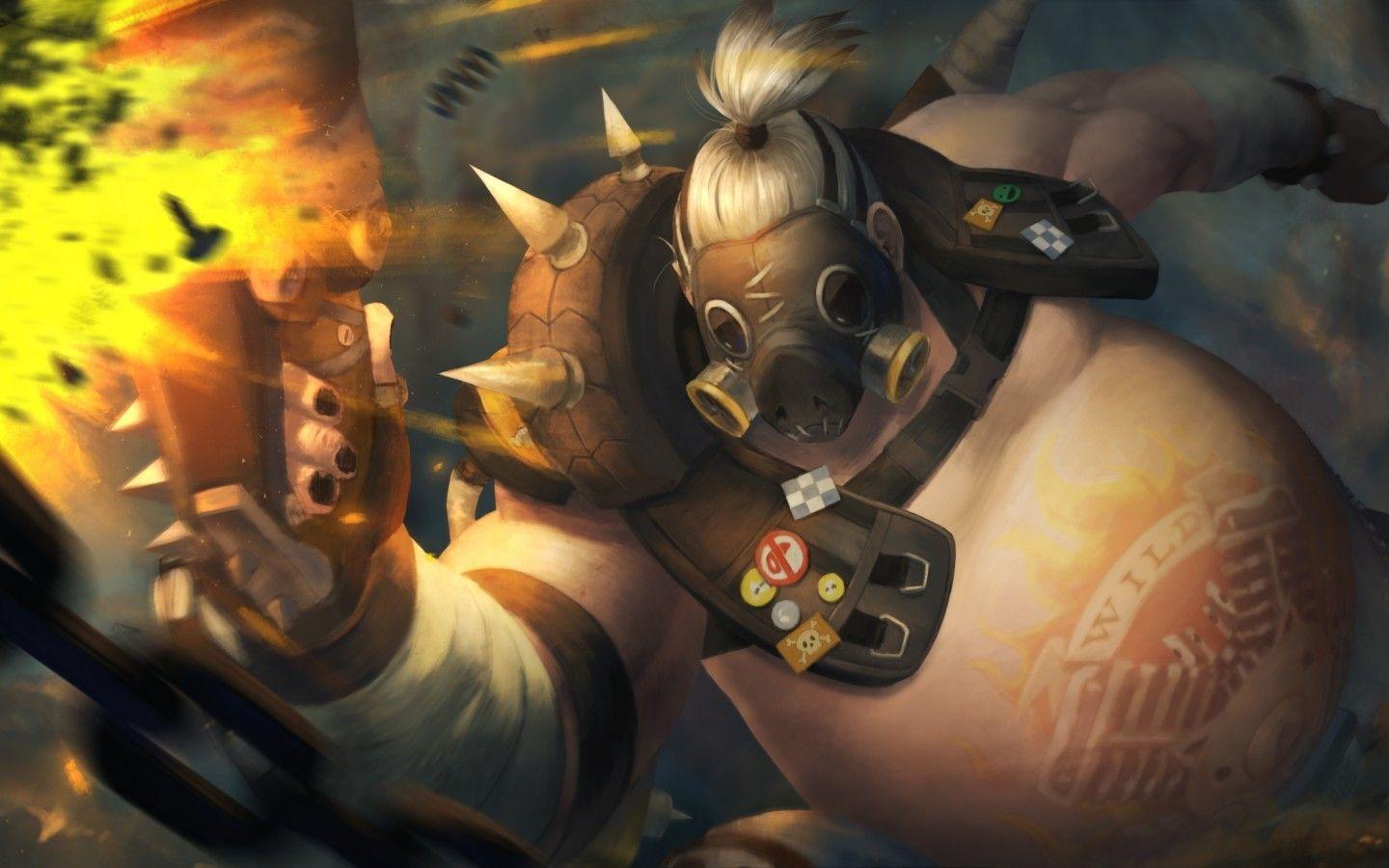 1440x900 Download 1440x900 Overwatch, Roadhog, Explosion, Artwork