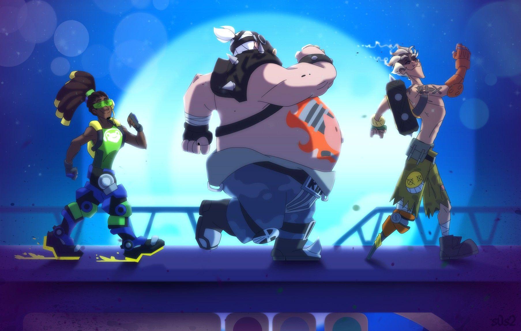 1807x1149 Lúcio, Roadhog, Junkrat, Crossover, The Lion King