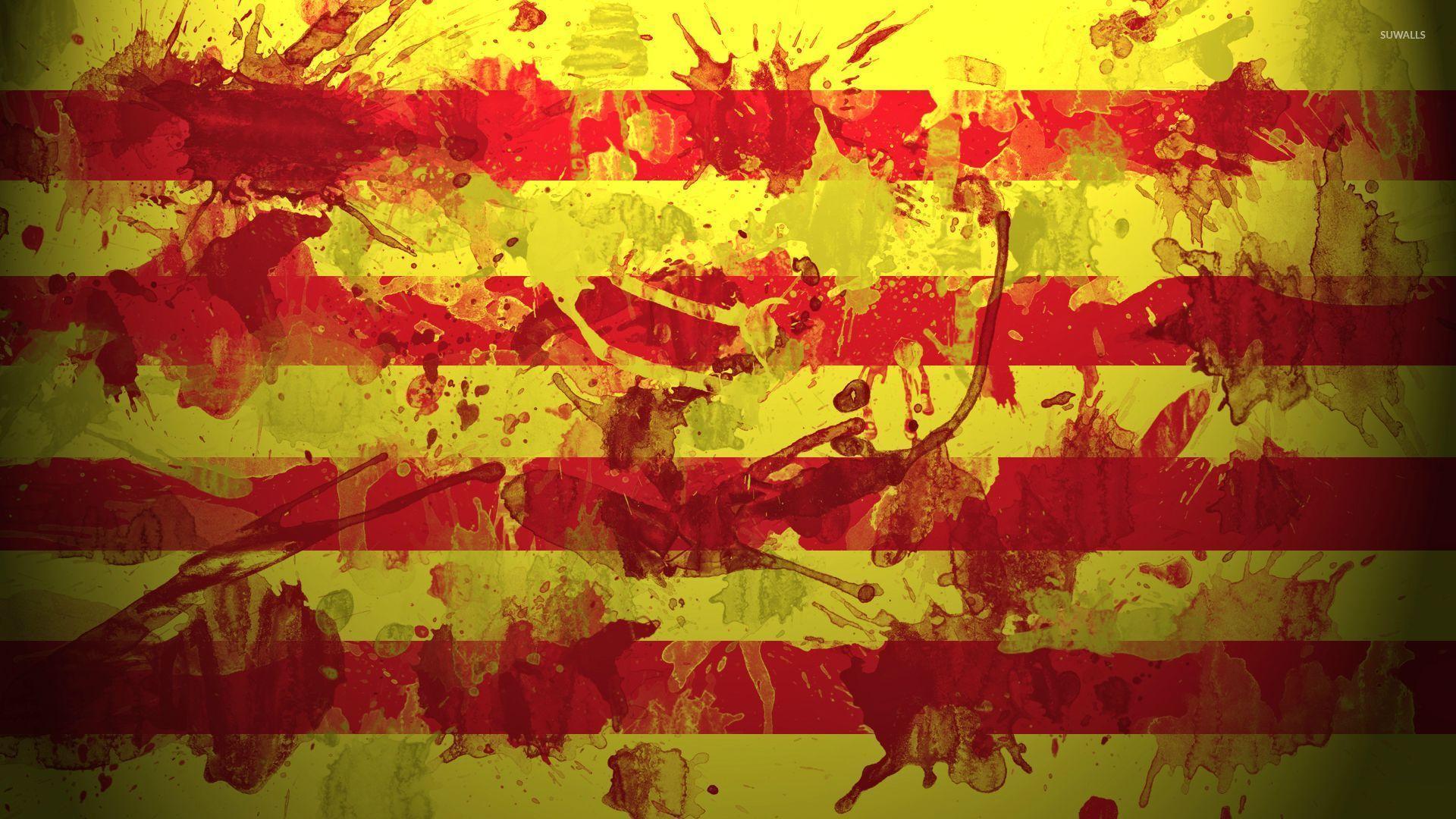 1920x1080 Catalonia flag with paint splash wallpaper Art