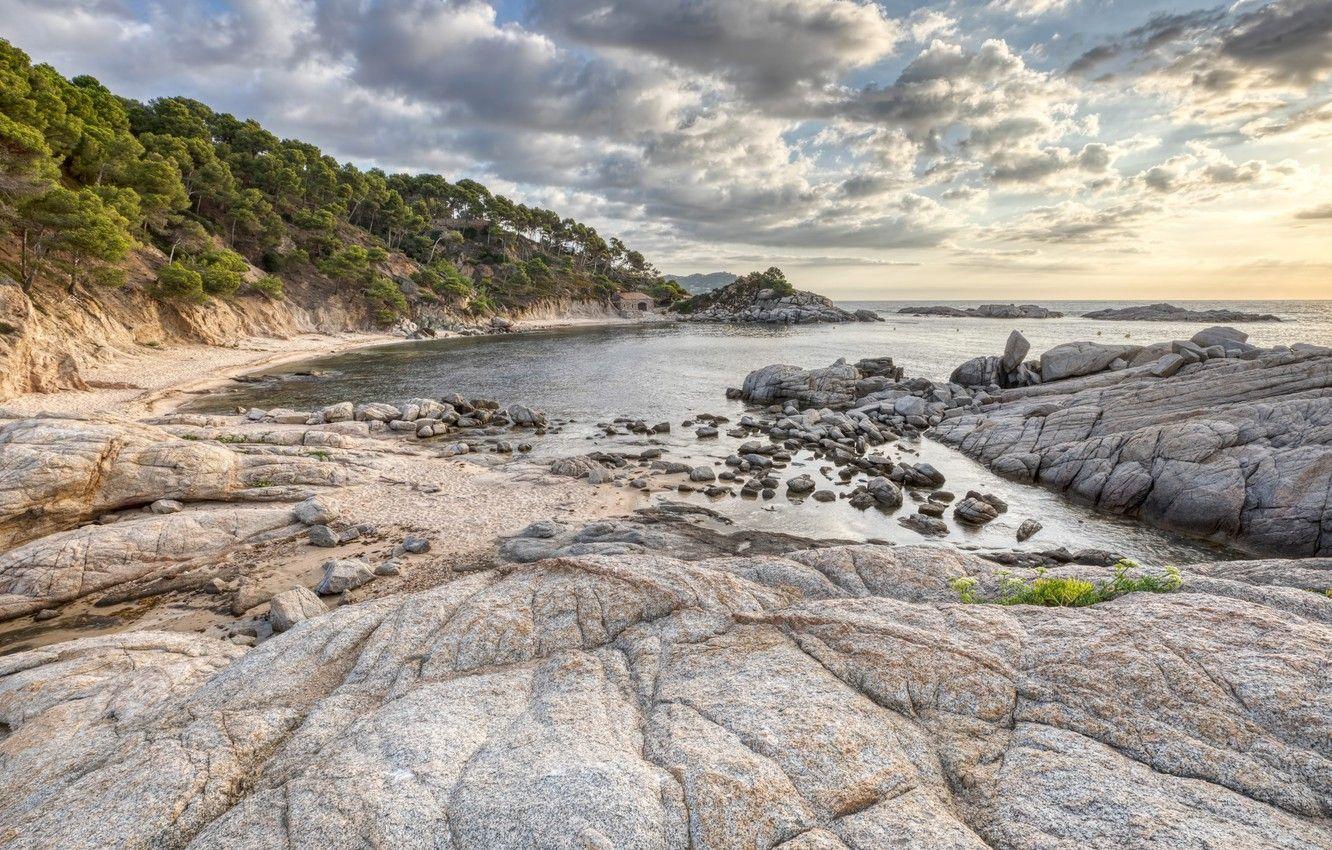 1332x850 Wallpaper rocks, shore, Spain, Catalonia image for desktop