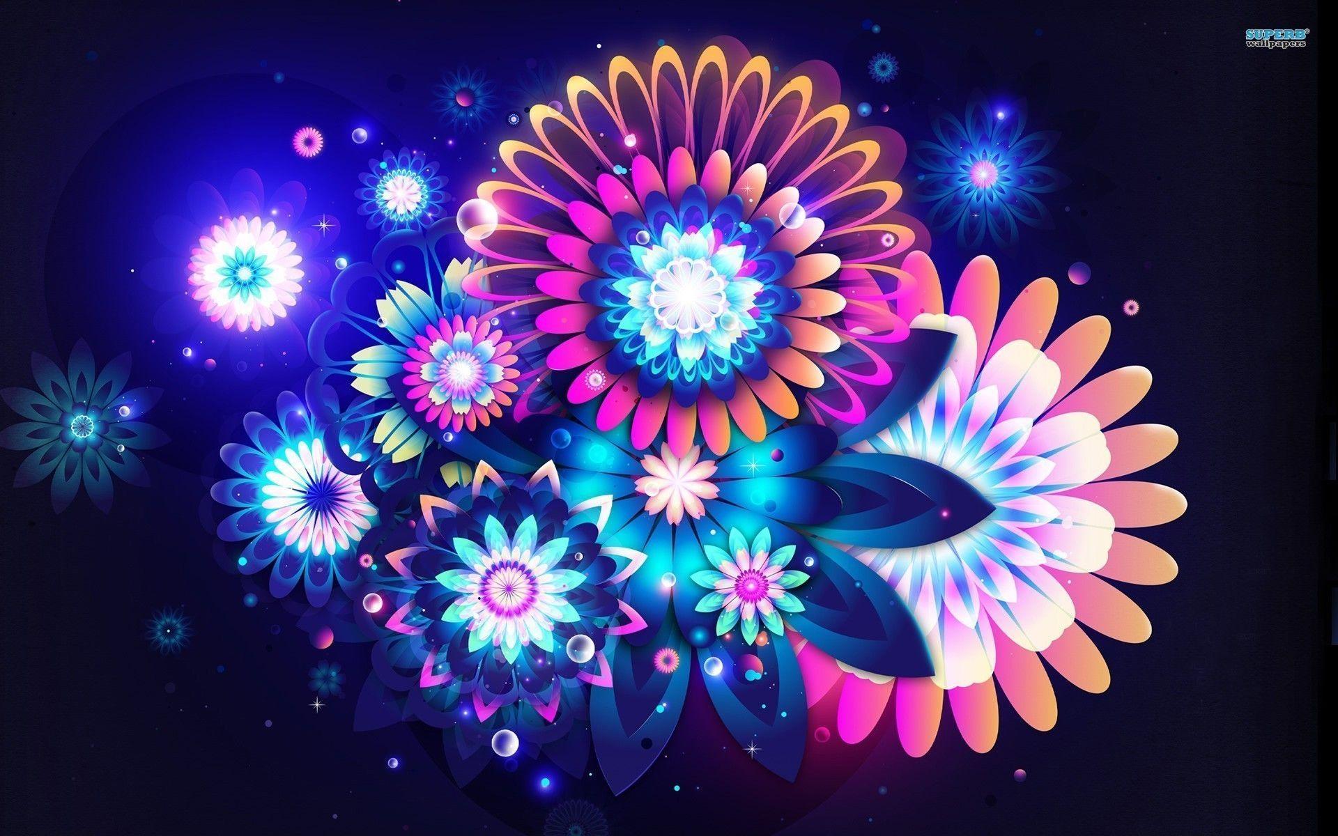 1920x1200 Abstract flowers vector colors. Cool Abstract