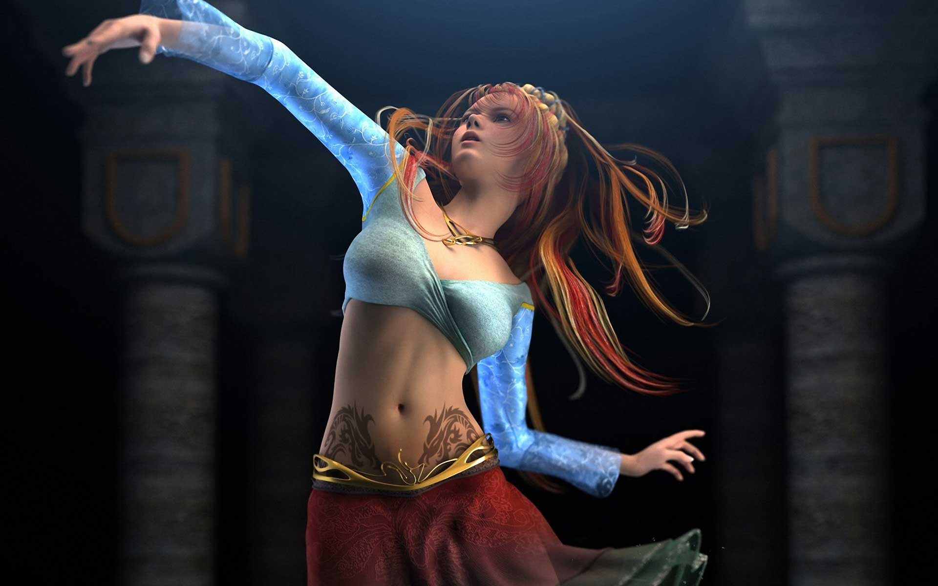 1920x1200 Fantasy Beautiful Dancing Anime Girl Wallpaper