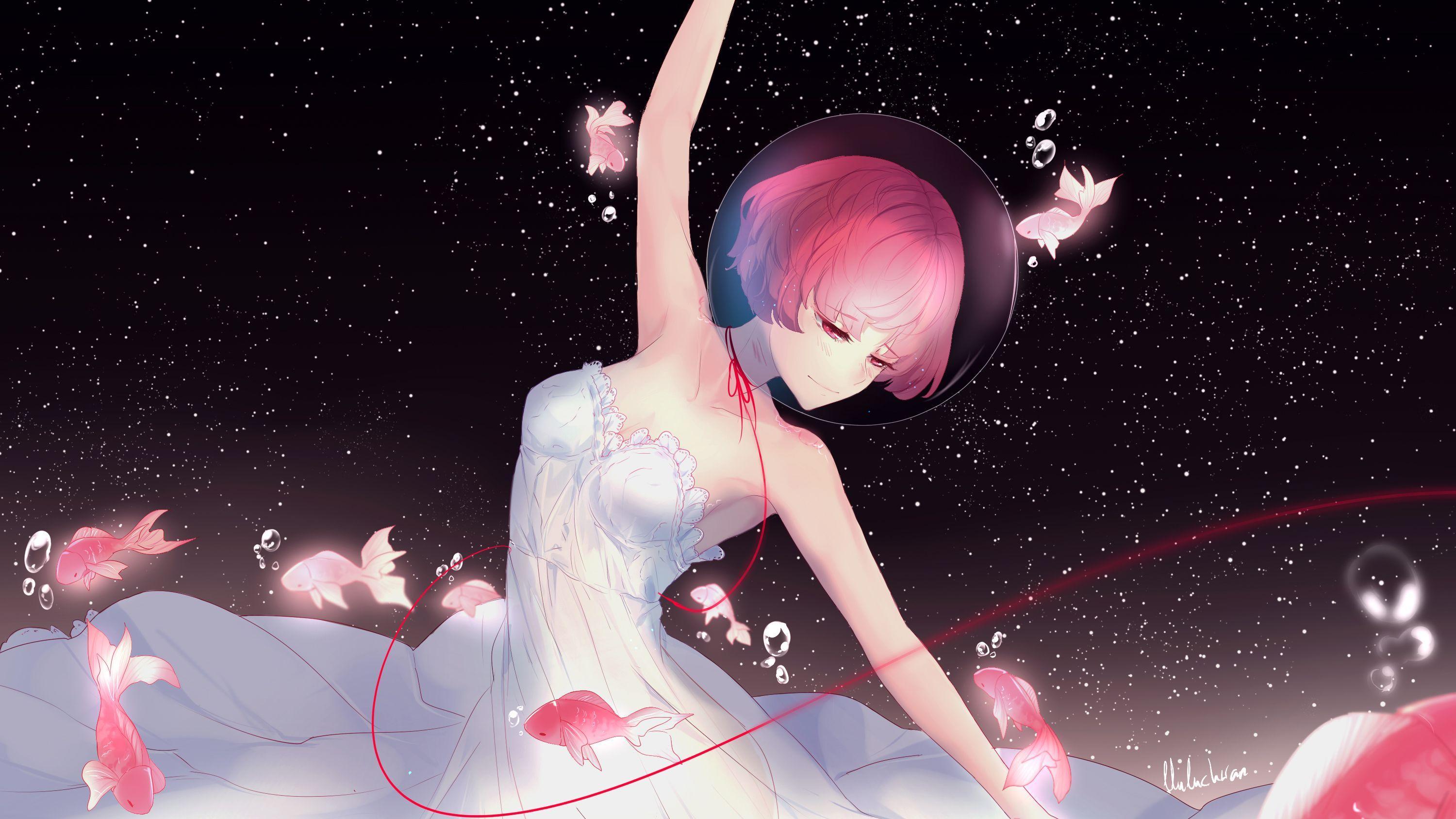 3000x1688 Fantasy Beautiful Dancing Anime Girl Wallpaper