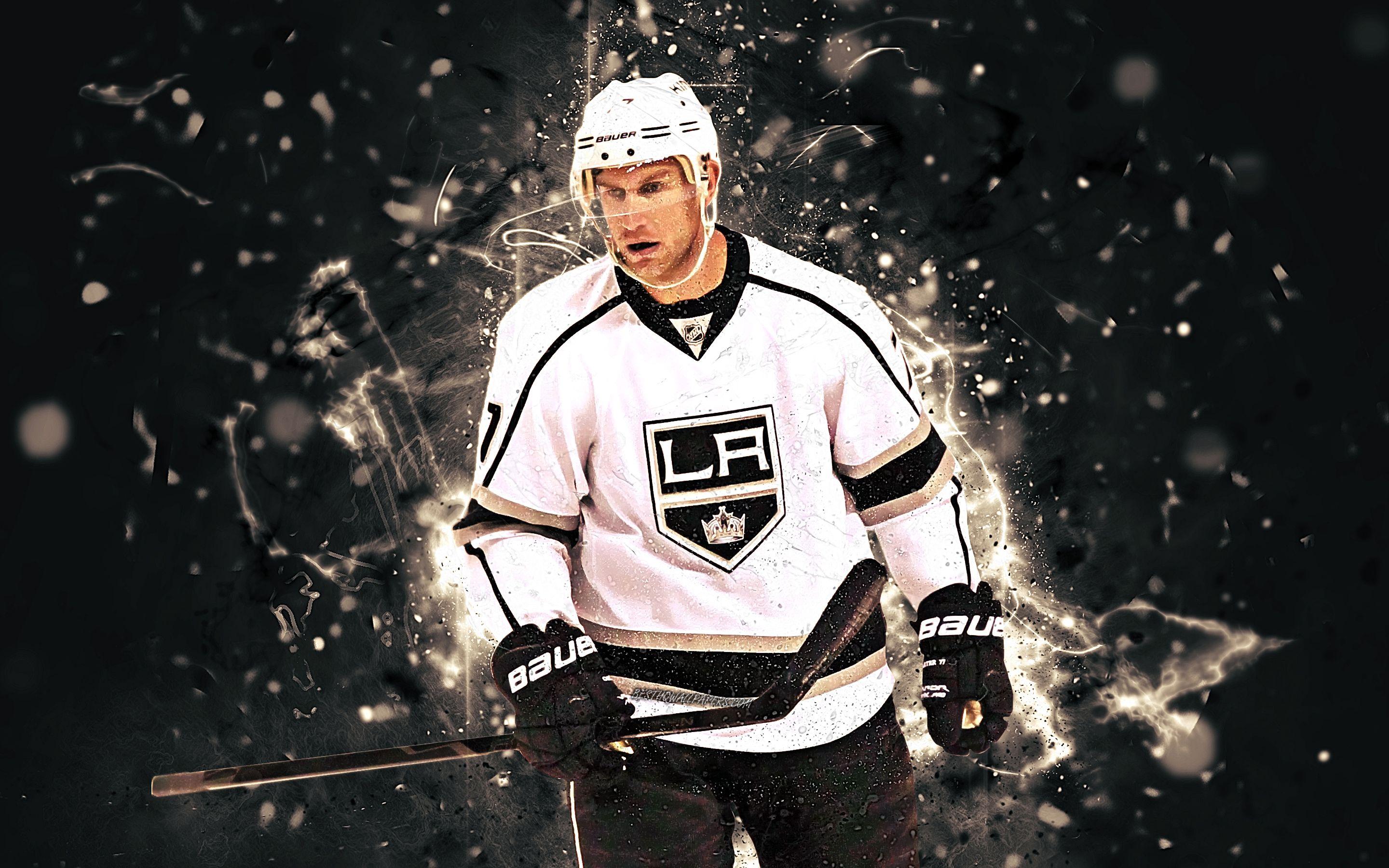 2880x1800 Download wallpaper Jeff Carter, abstract art, hockey players, Los