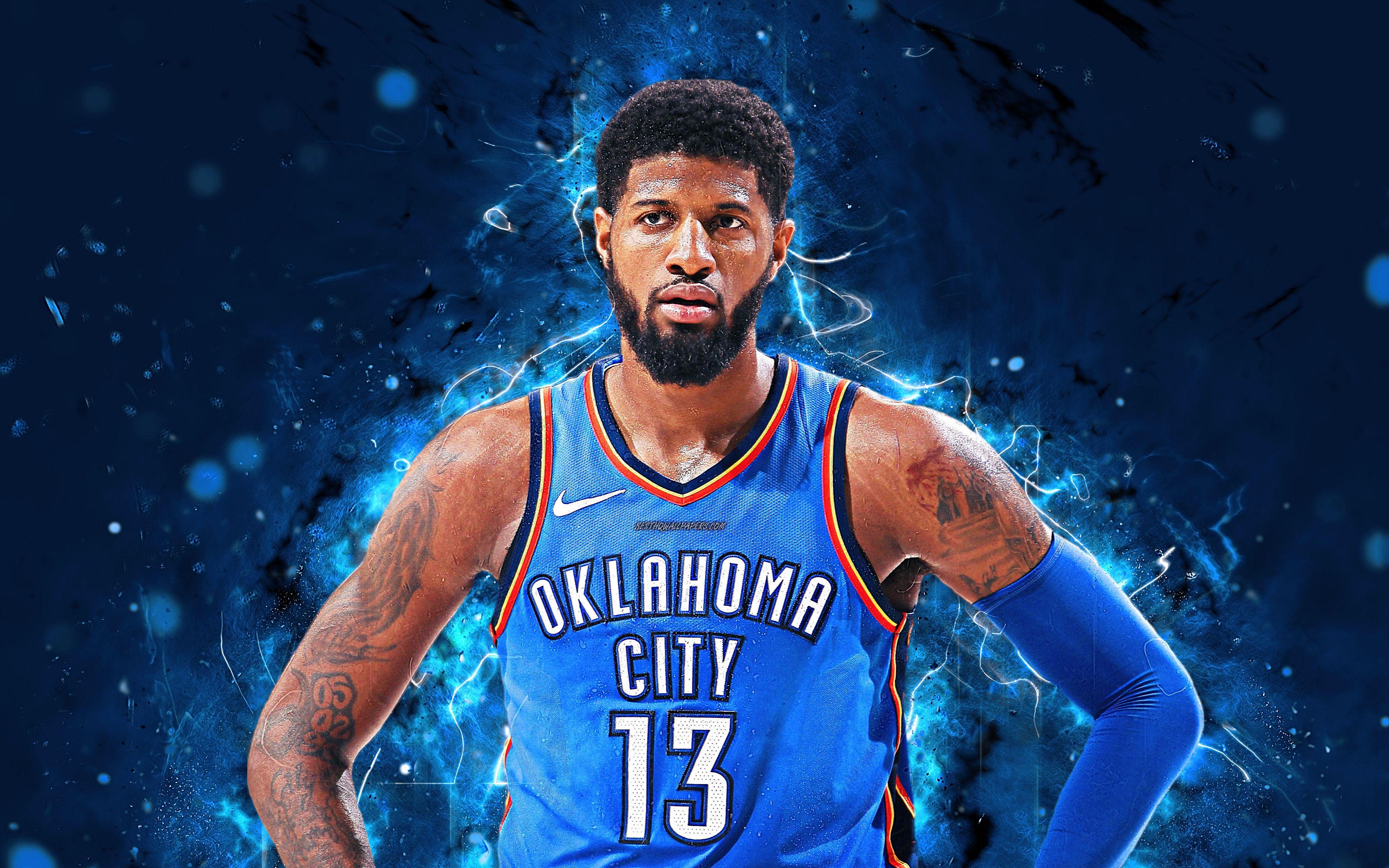 3840x2400 Paul George, 4k, Fan Art, Basketball Stars, Nba, Oklahoma
