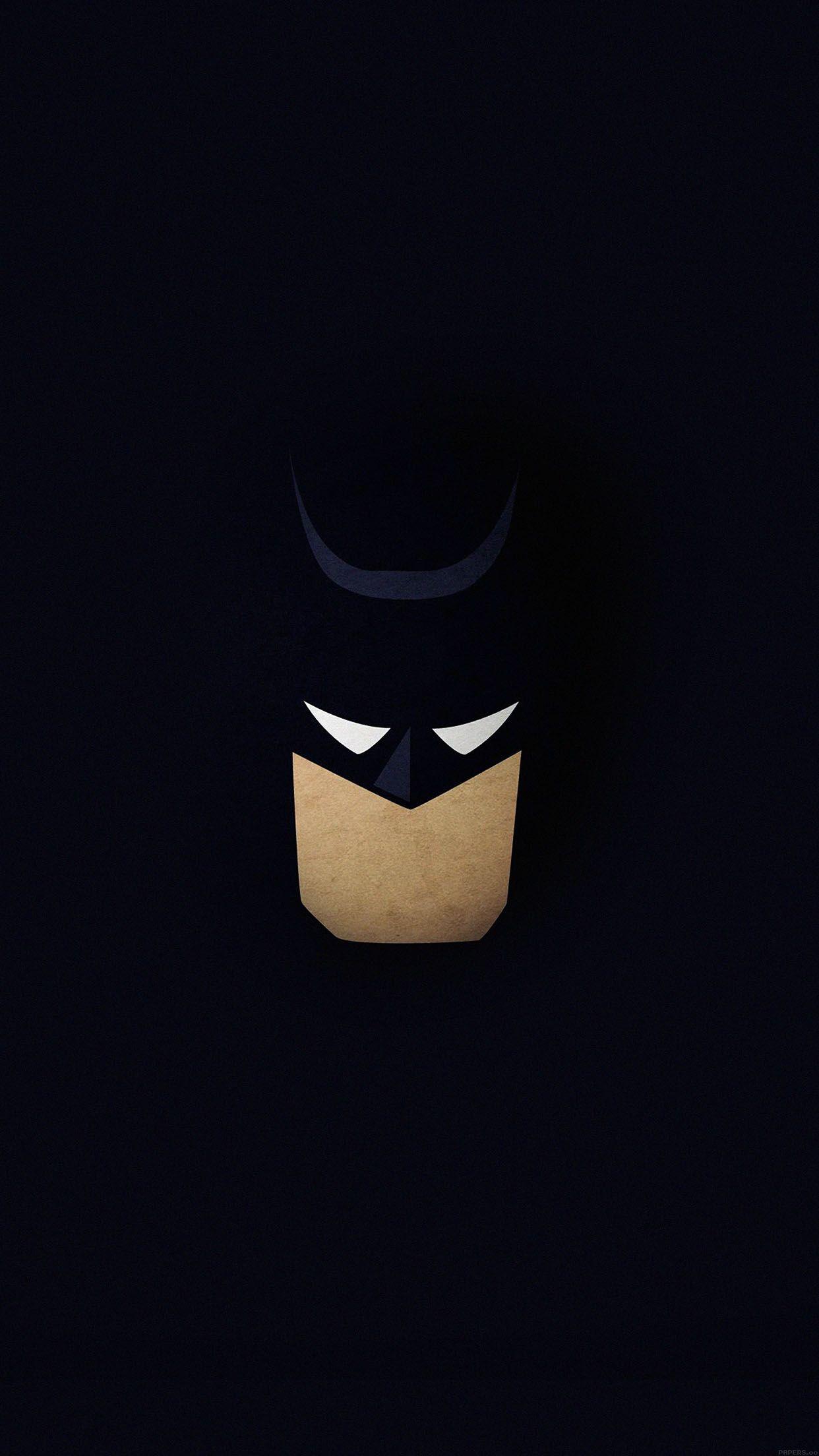1242x2208 Wallpaper Batman Face Dark Minimal