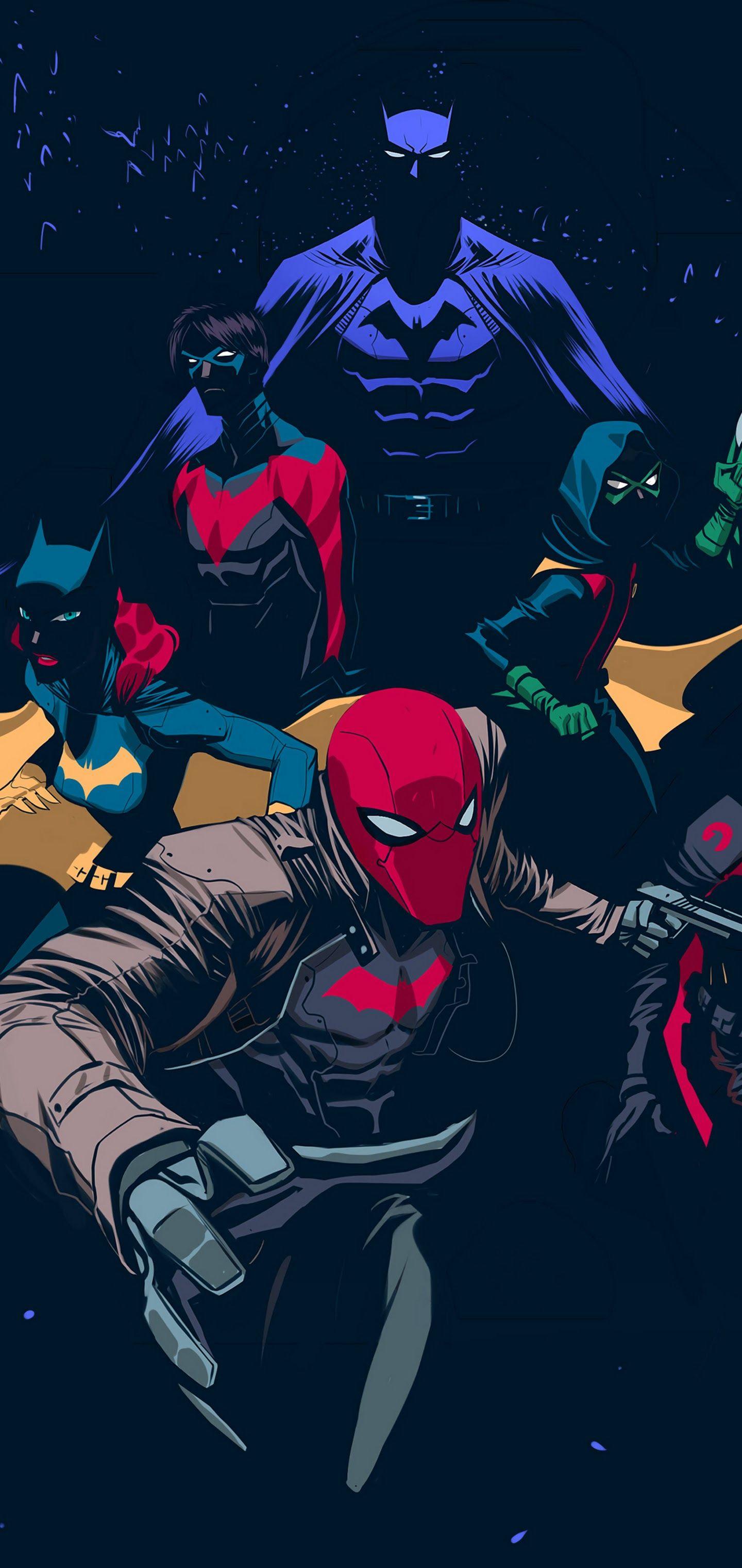 1440x3040 Batman Family 4K Wallpaper