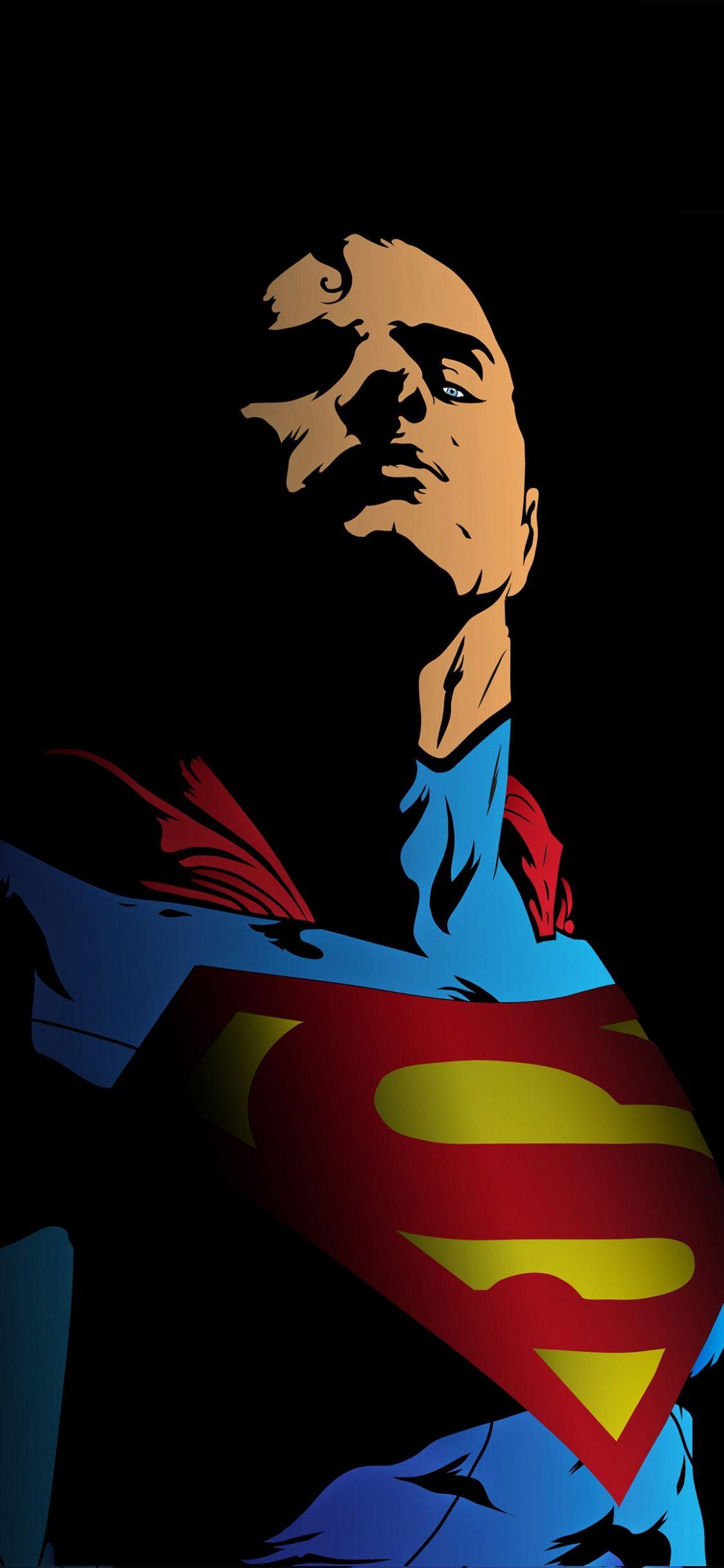 1125x2436 Superman, confident, minimal, artwork wallpaper, 3840x HD