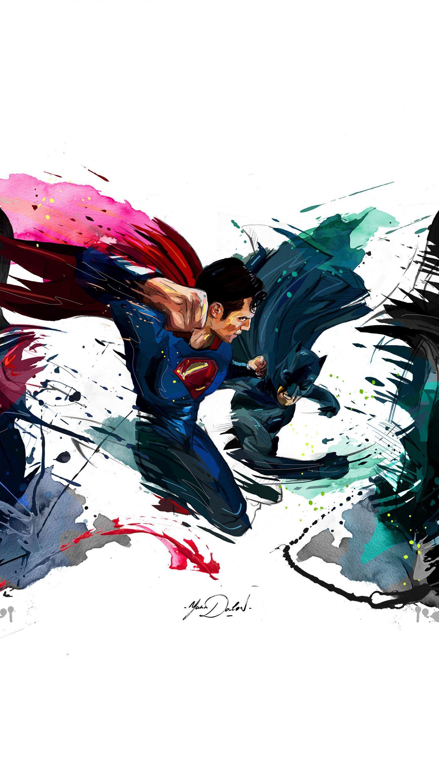 1440x2560 Batman Vs Superman, 4k, Sketch Artwork, Wallpaper