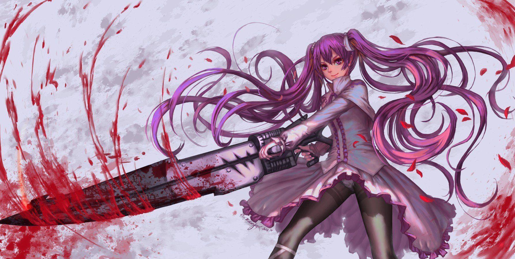 1787x900 pink hair, Weapon, Akame ga Kill!, Anime, Mine Akame ga Kill