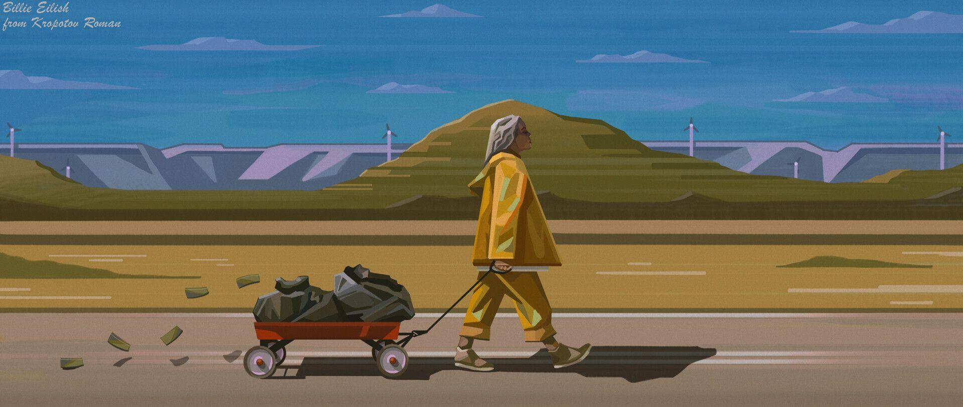 1920x813 Billie Eilish- Bellyache, Roman Kropotov