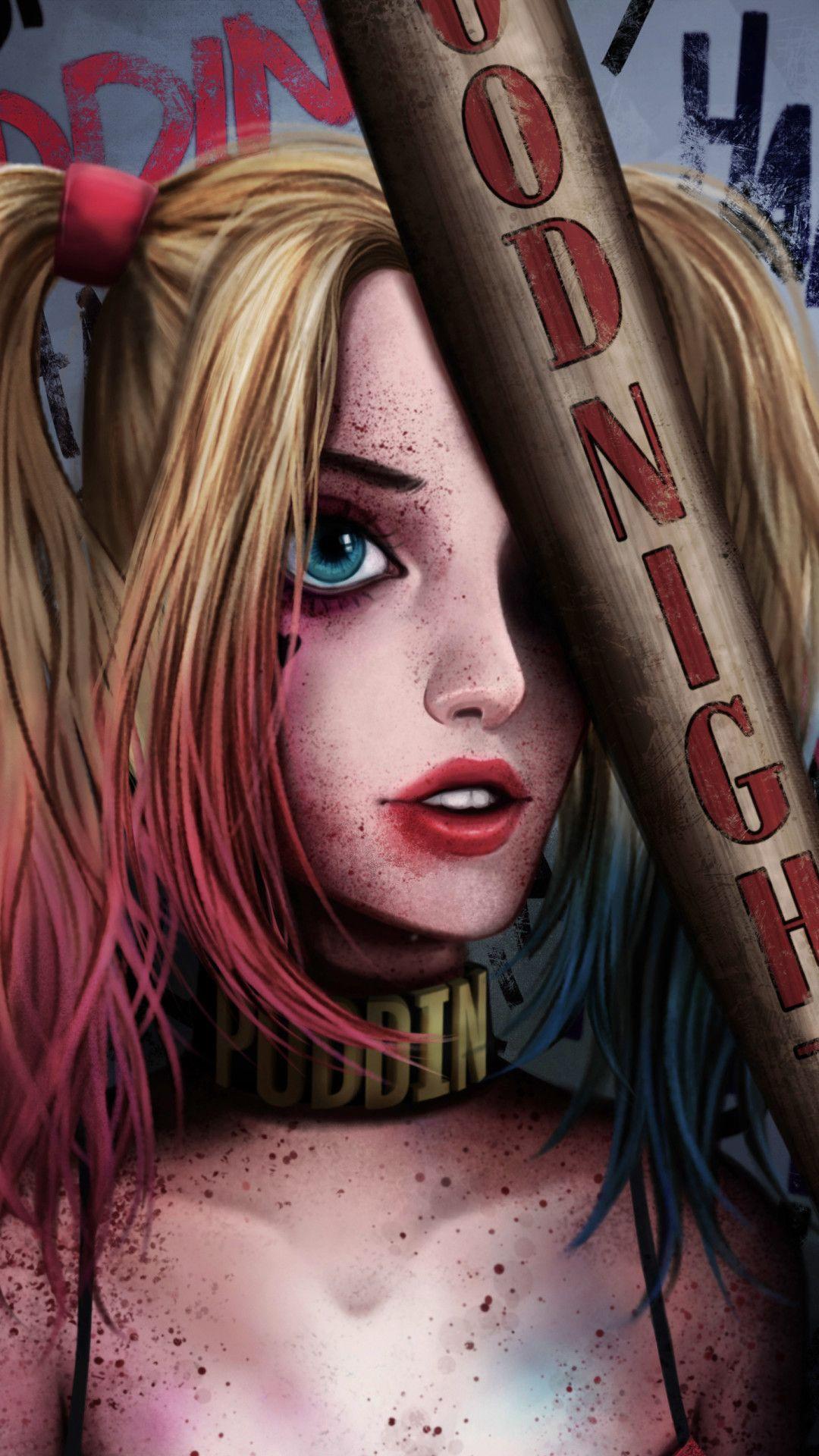 1080x1920 Cute Harley Quinn Arts iPhone 6s, 6 Plus, Pixel xl , One