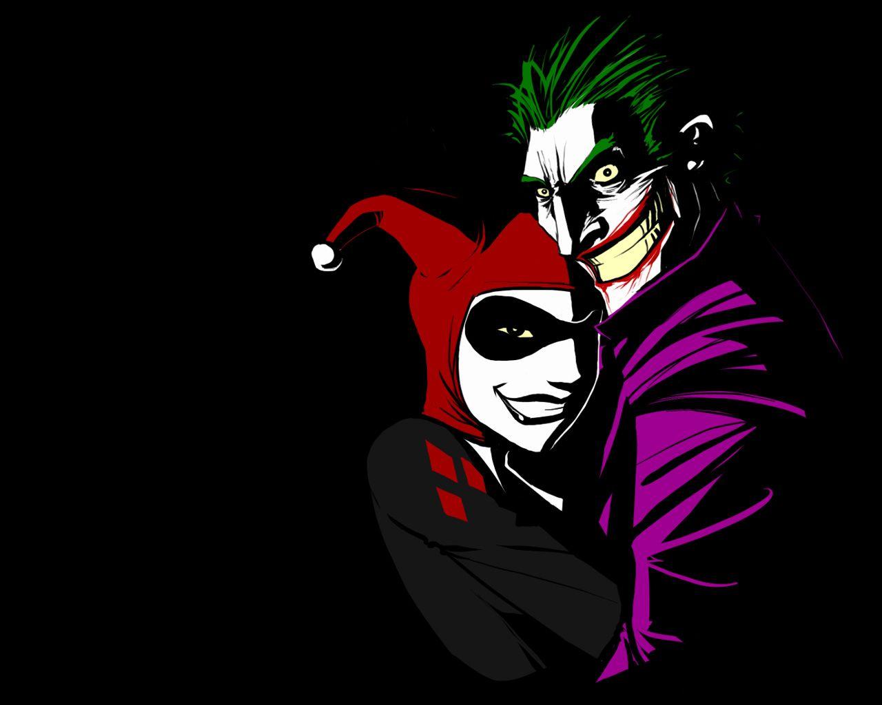 1280x1024 Joker Batman Harley Quinn Black HD wallpaper. anime. Wallpaper