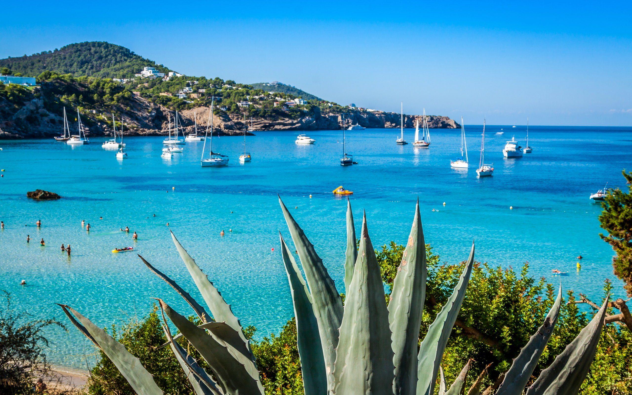 2560x1600 Of Ibiza Spain sea coast beach yacht wallpaperx1600