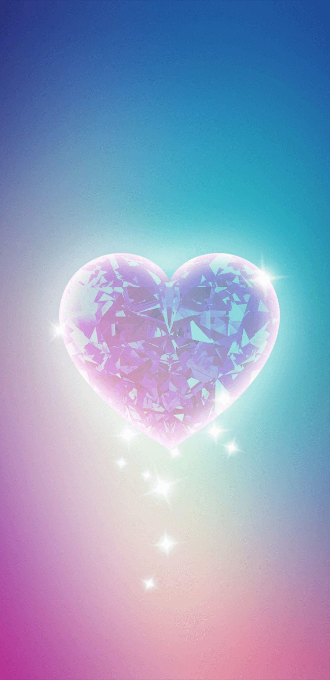 1080x2220 iPhone Wallpaper. Heart, Sky, Purple, Pink, Love, Violet