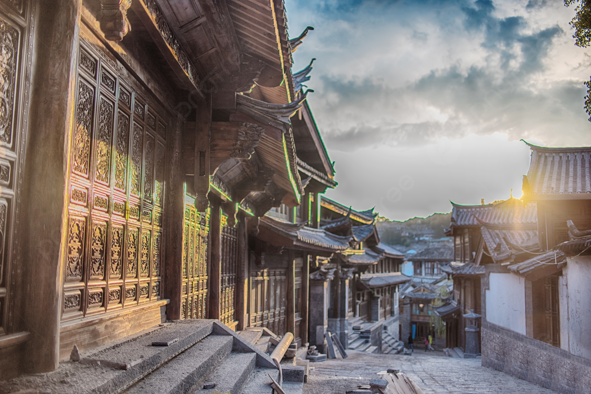 1200x801 Gambar Pemandangan Jalan Senja Bandar Purba Lijiang Yunnan, Tempat Tempat Menarik, Pemandangan, Yunnan Latar belakang untuk Muat turun Percuma