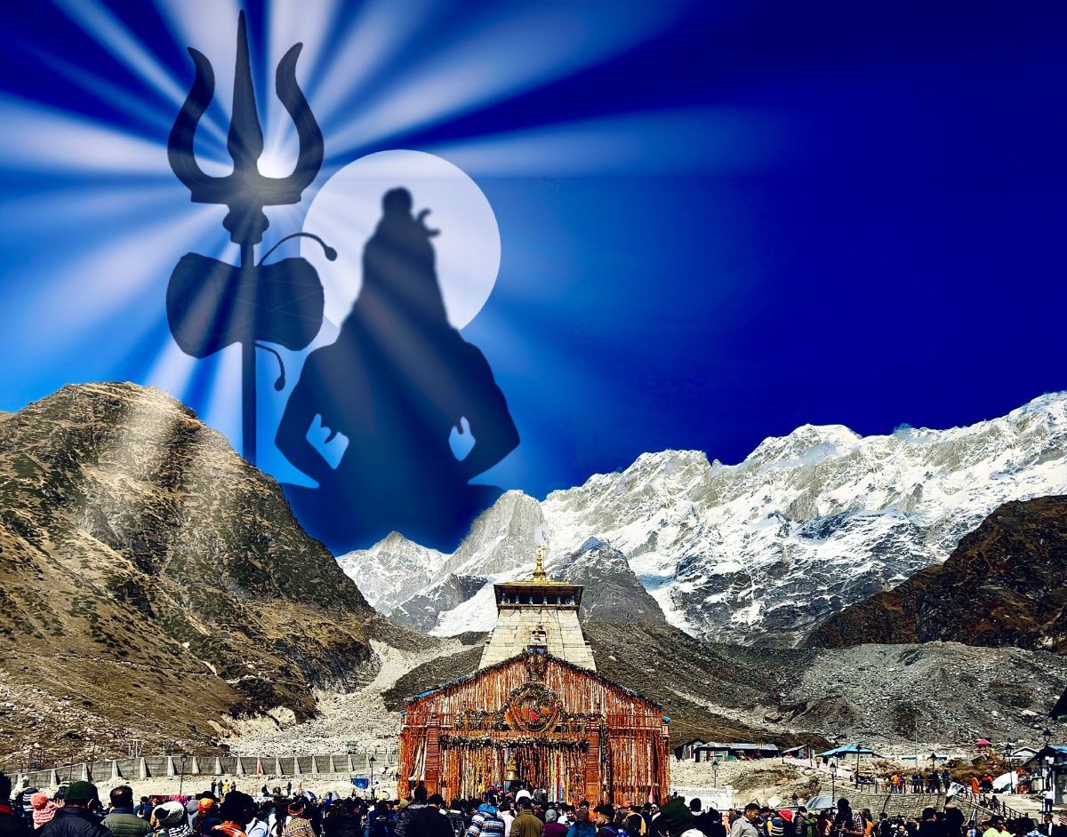 1200x942 Sacred Majesty: Kedarnath Shiva Temple Wallpaper Mural®