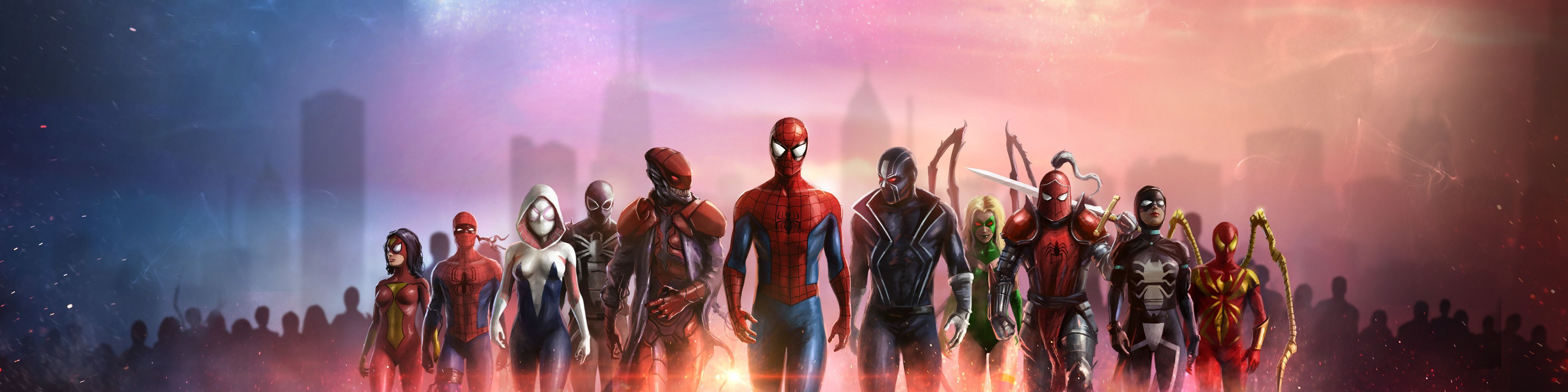 4000x1000 Spiderman And His Team Wallpaper, HD Superheroes Wallpaper, 4k Wallpaper, Image, Background, Photos and Picture